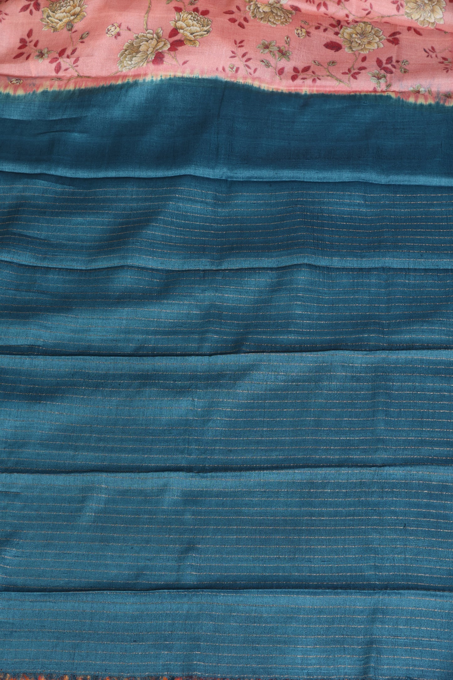 Digital printed tussar silk saree