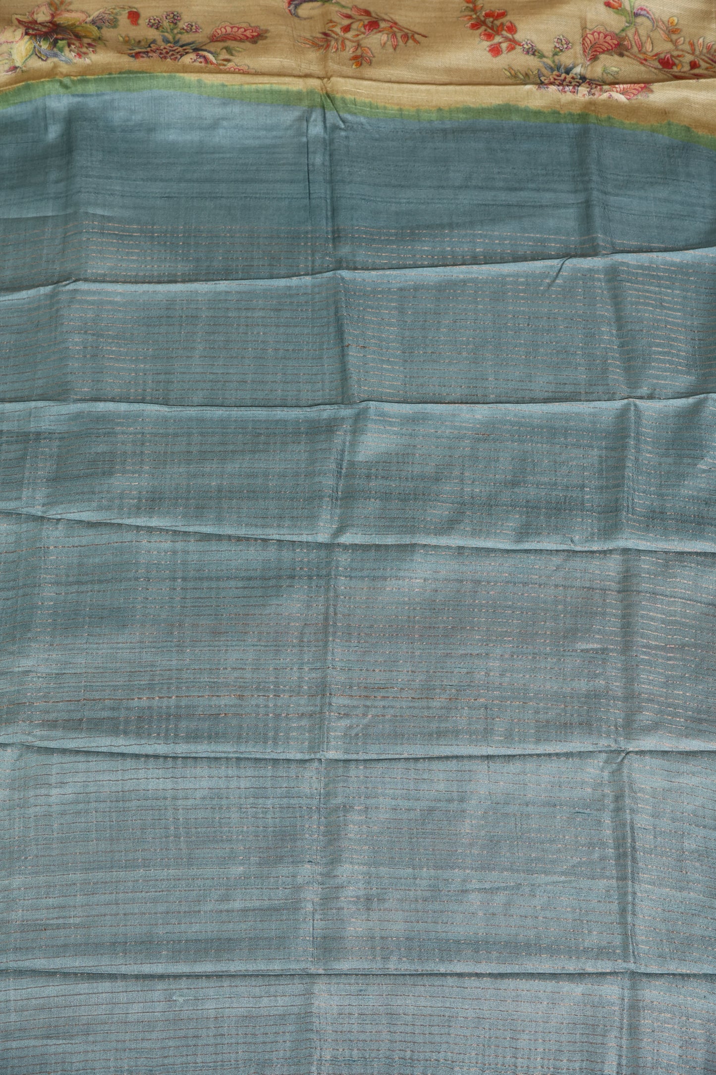 Digital printed tussar silk saree