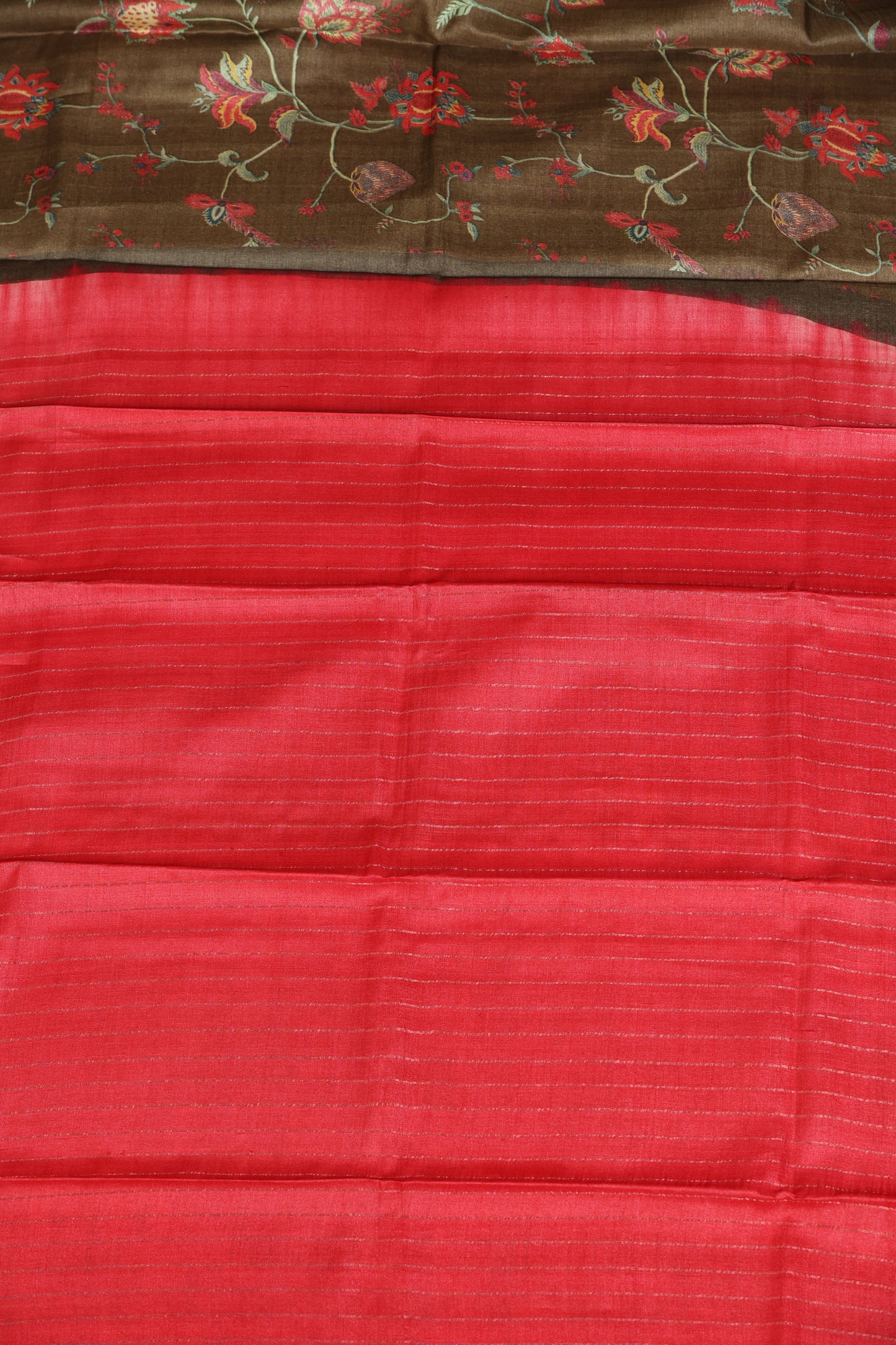 Digital printed tussar silk saree