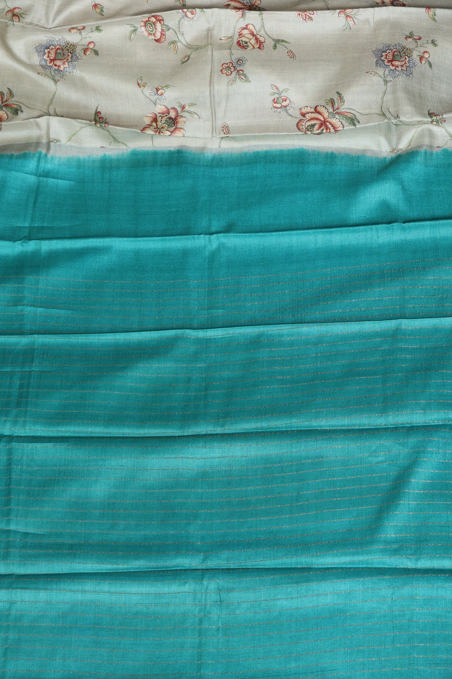 Digital printed tussar silk saree