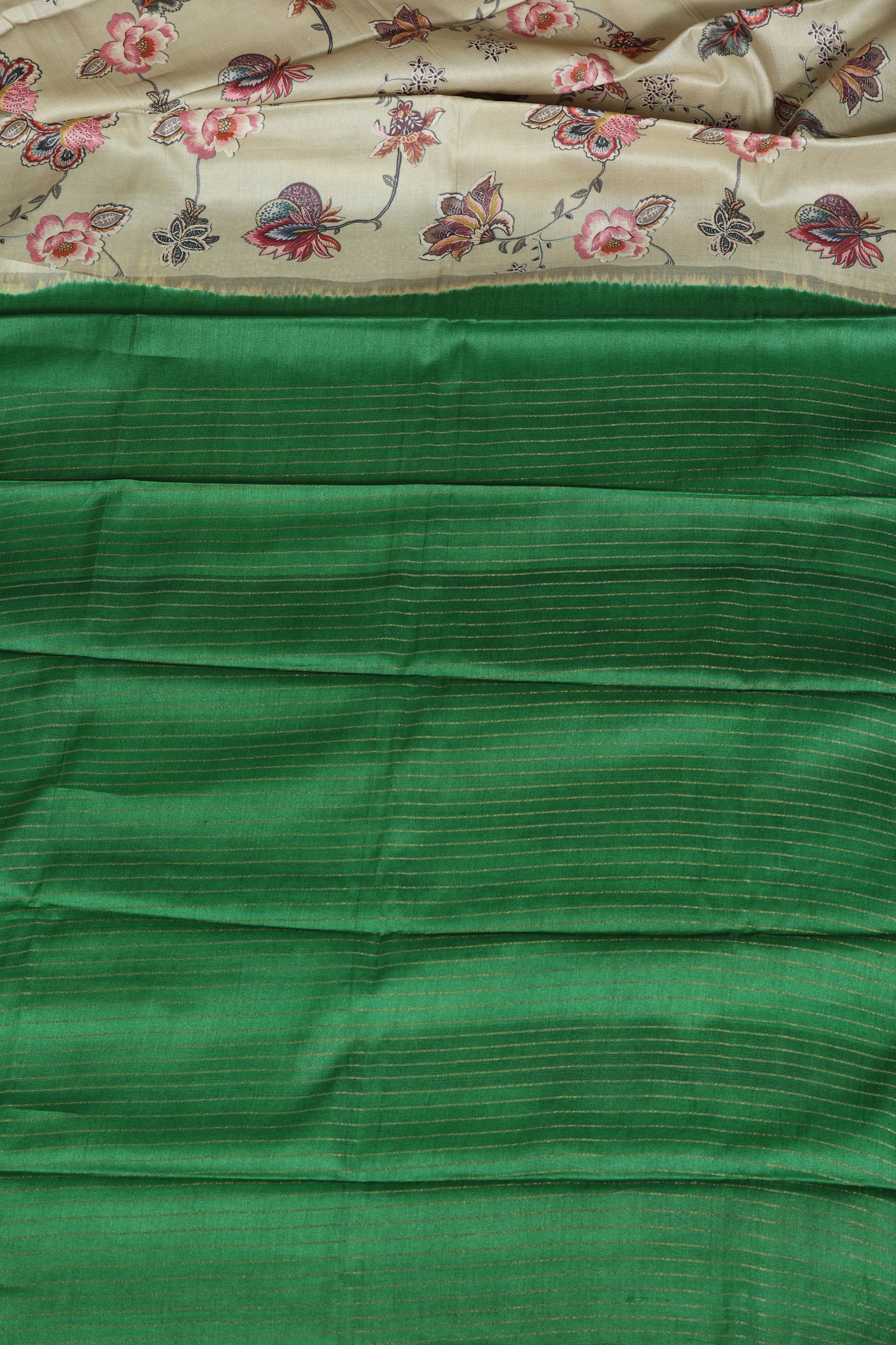 Digital printed tussar silk saree