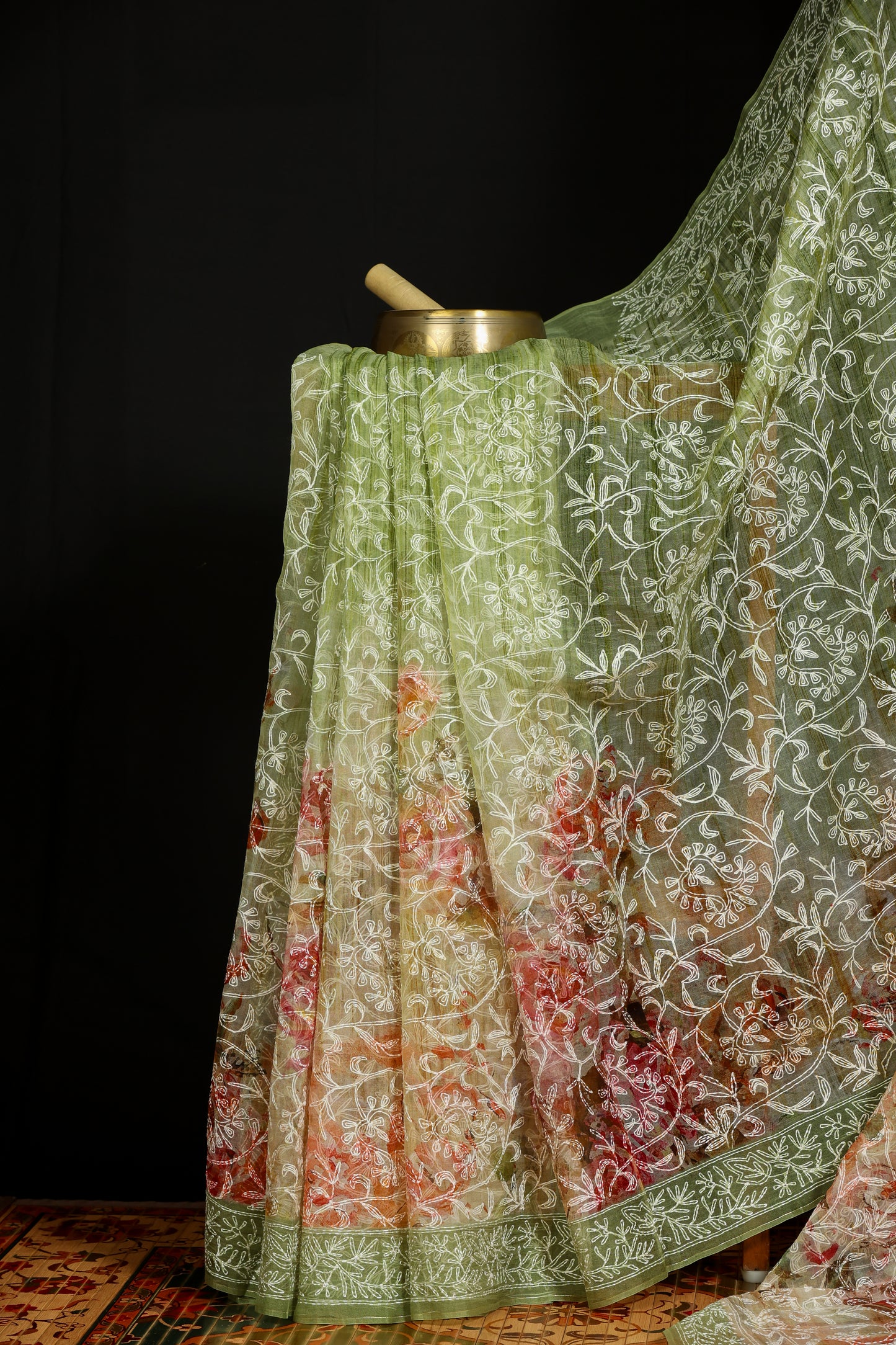 Organza tepchi chikanari with digital print