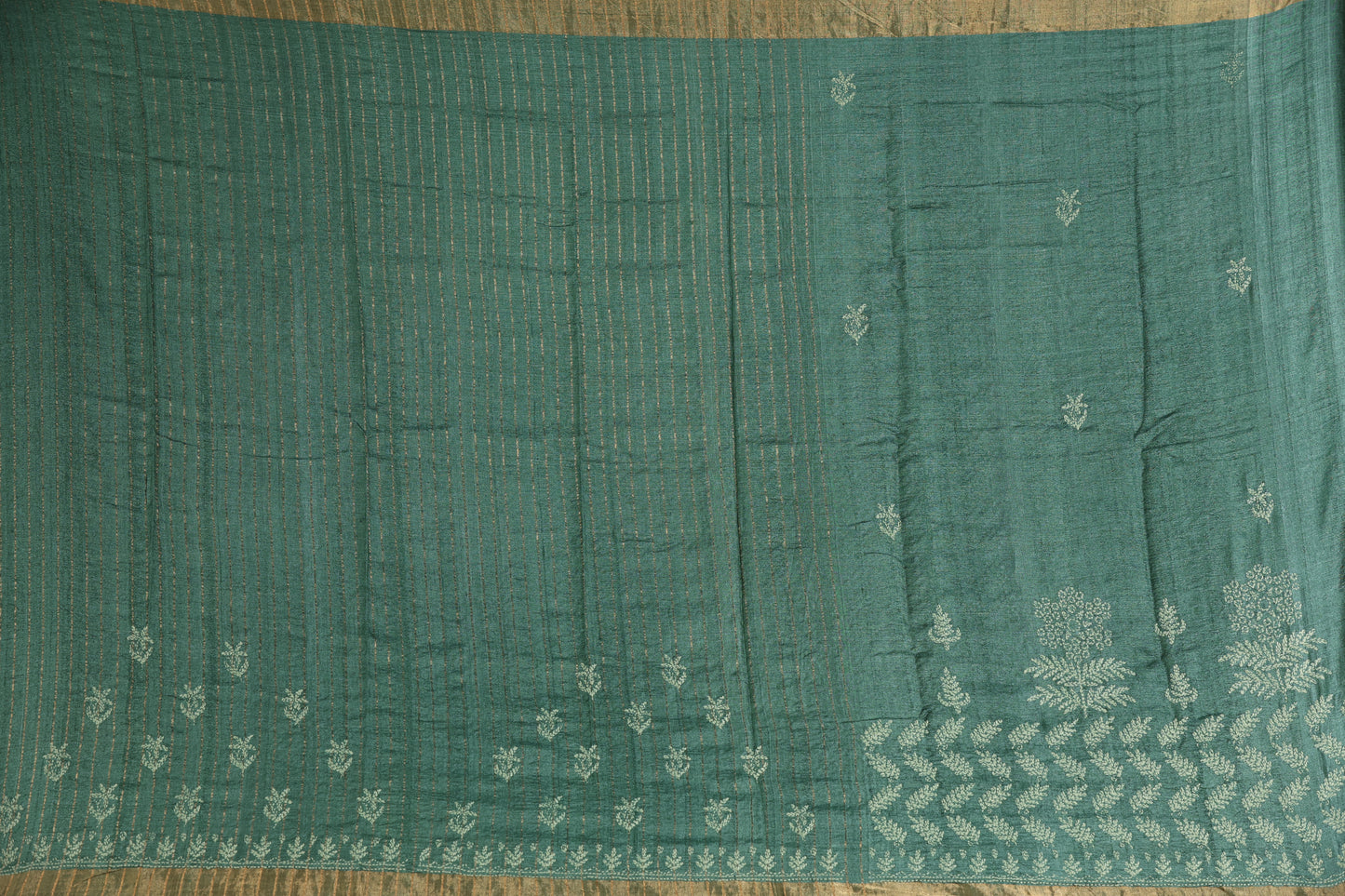 Pure tussar with tepchi chikankari