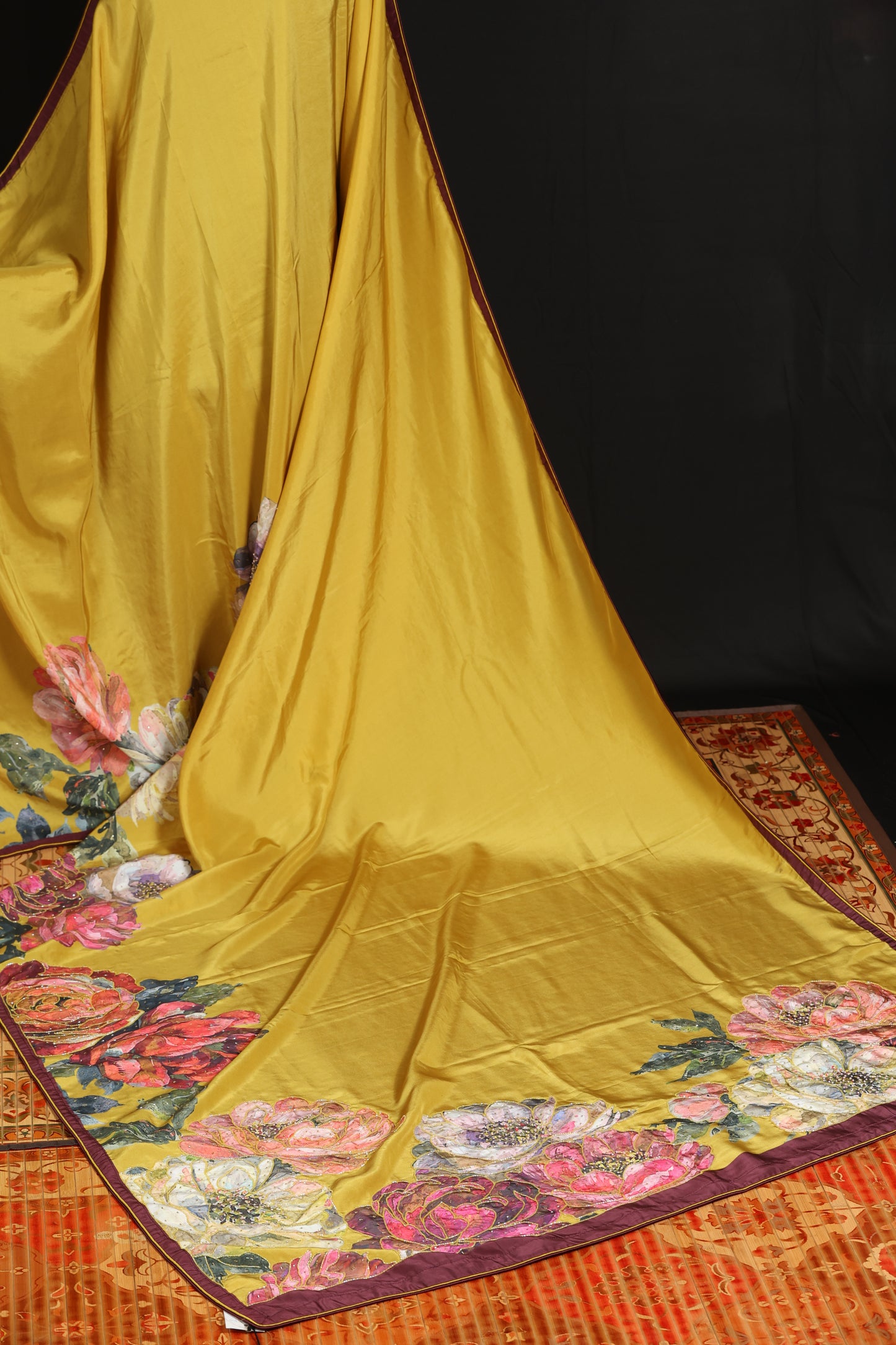 Pure 100gsm satin crepe sarees