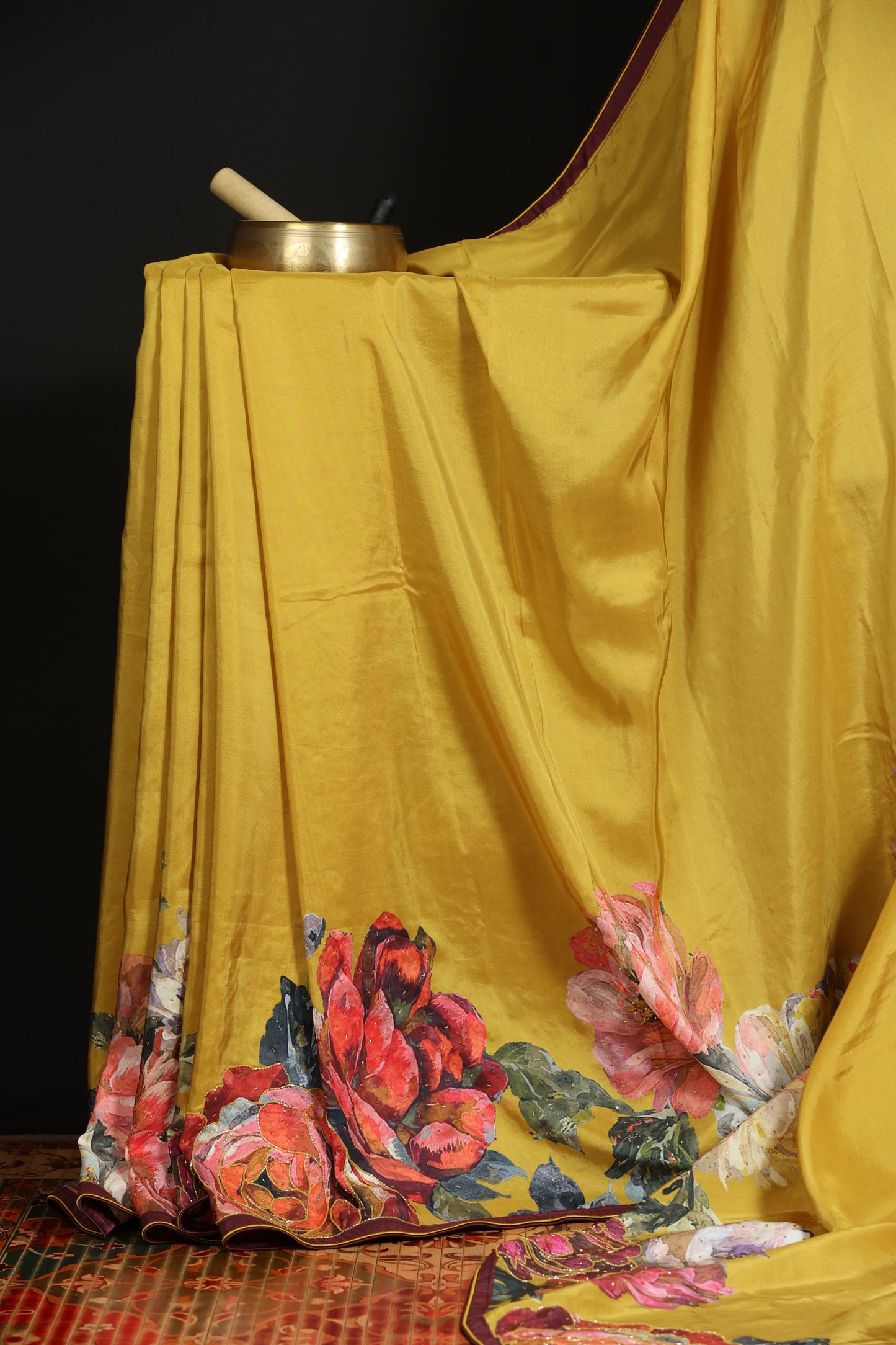 Pure 100gsm satin crepe sarees