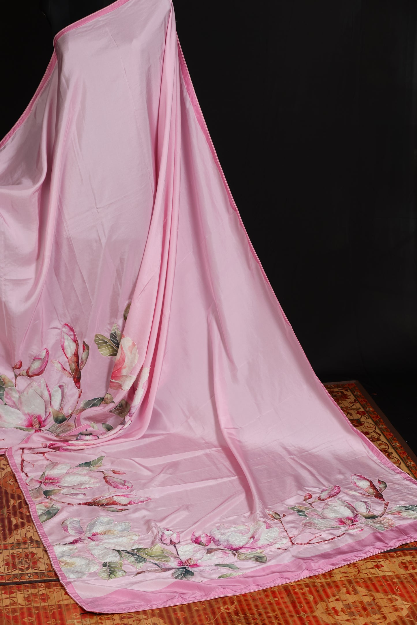 Pure 100gsm satin crepe sarees
