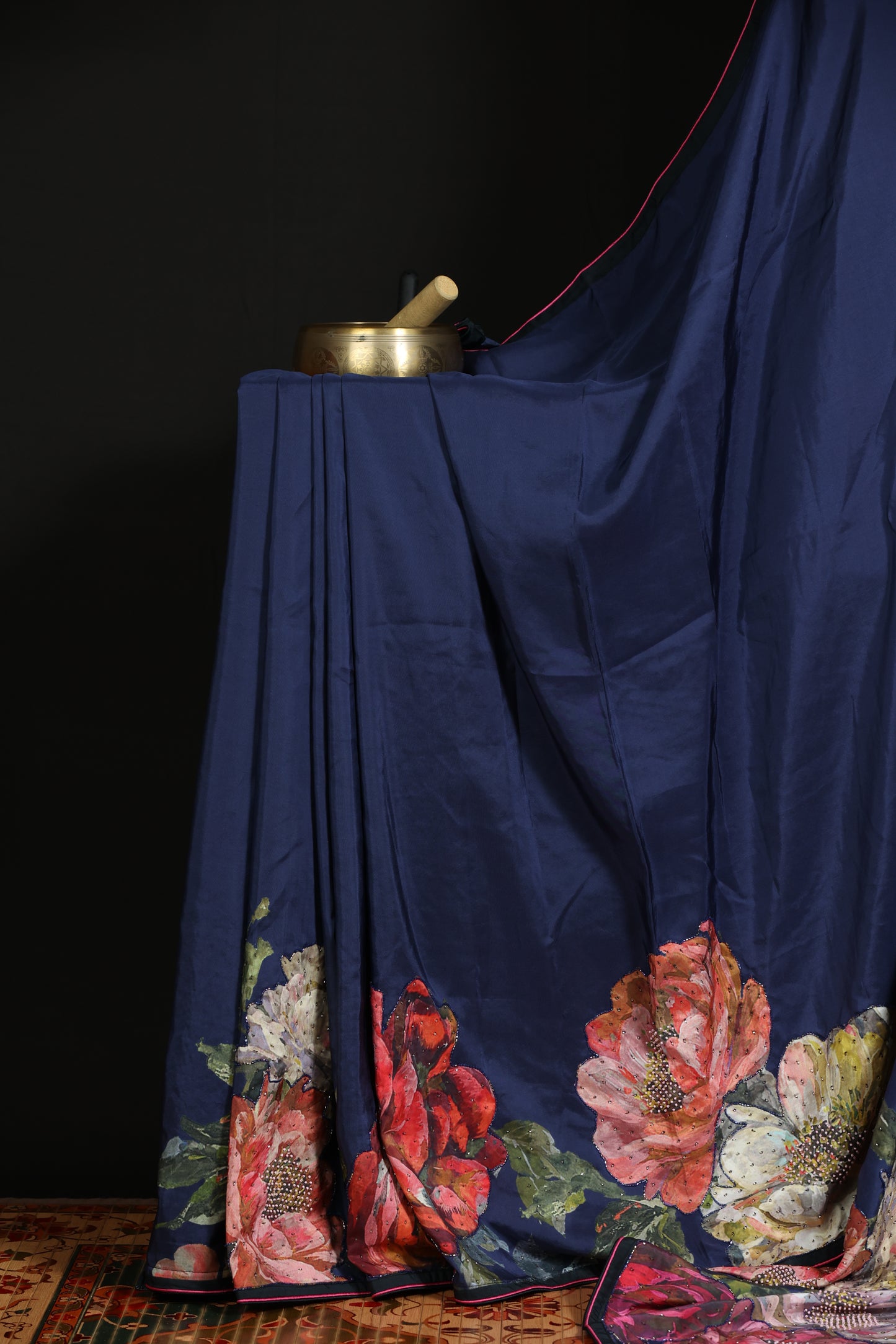 Pure 100gsm satin crepe sarees