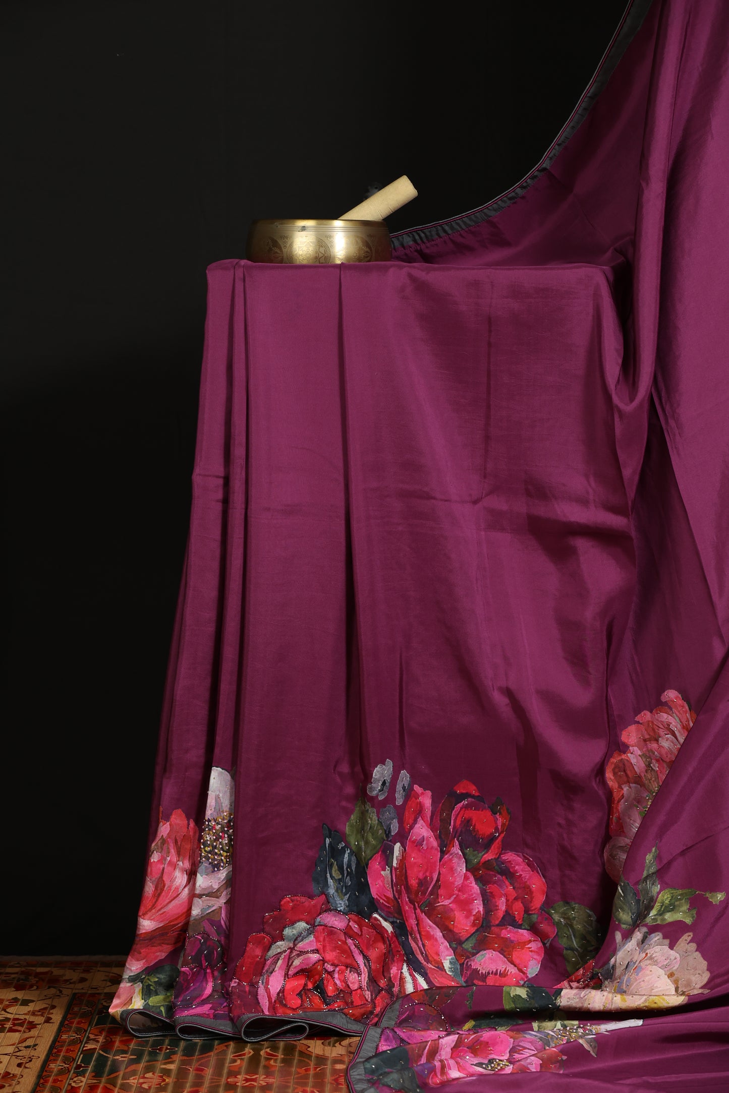 Pure 100gsm satin crepe sarees