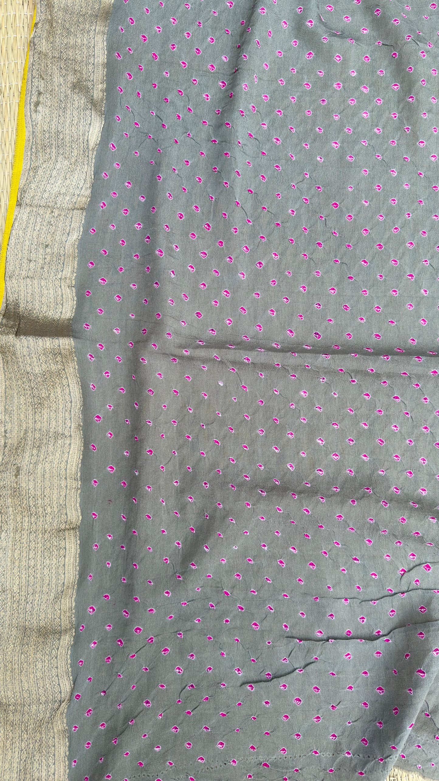 Pure Silk Crepe Benaras with Bandhini