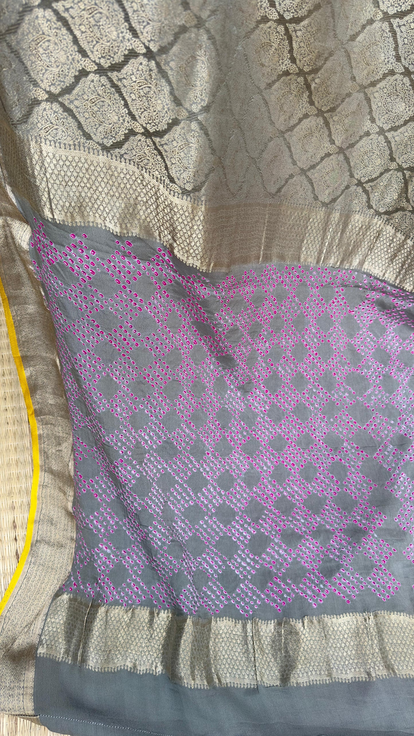 Pure Silk Crepe Benaras with Bandhini