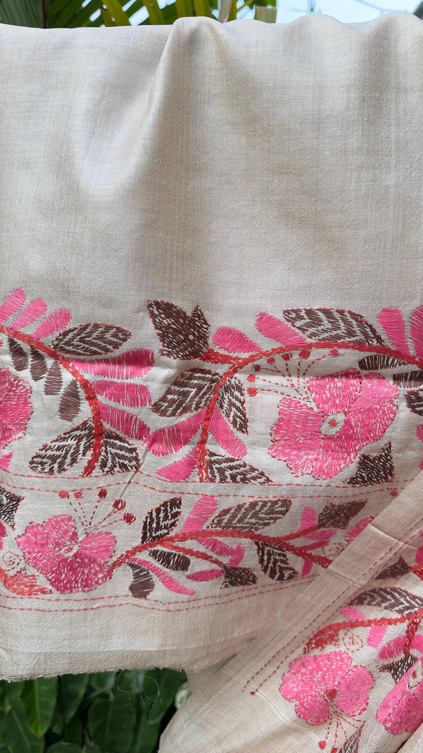 Hand embroidered kantha work sarees