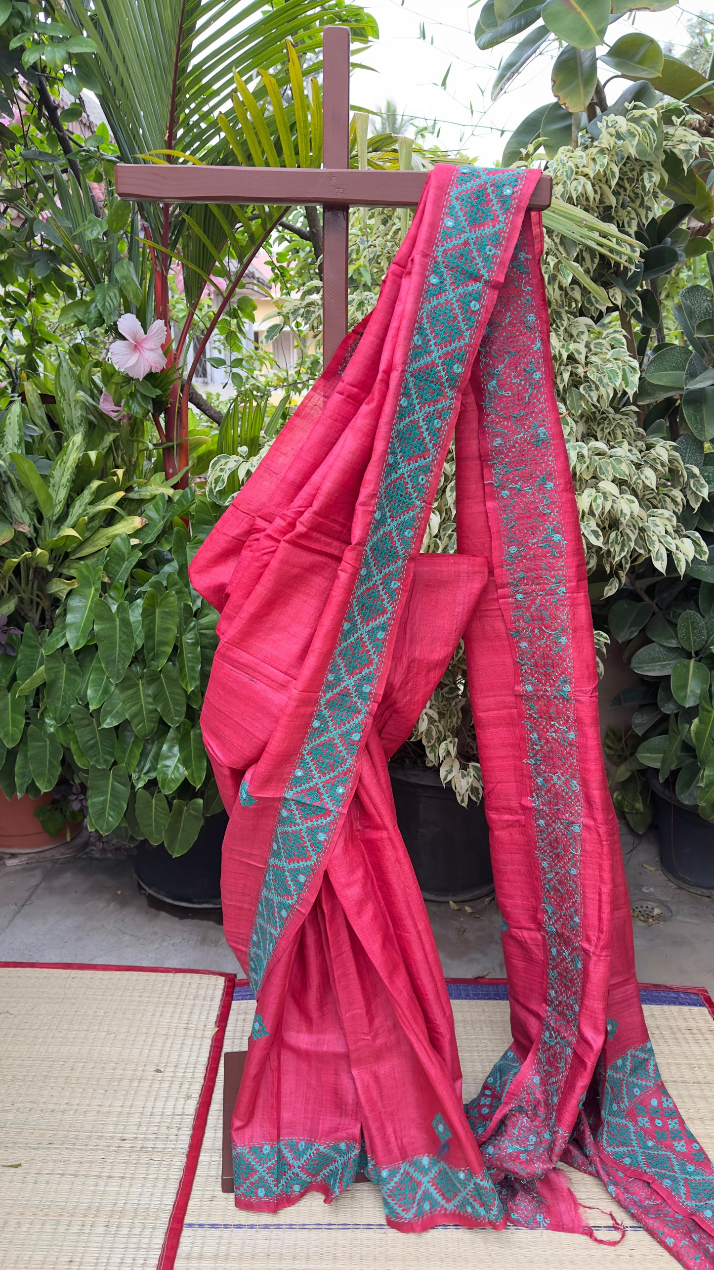Kutch work on Tussar Sarees