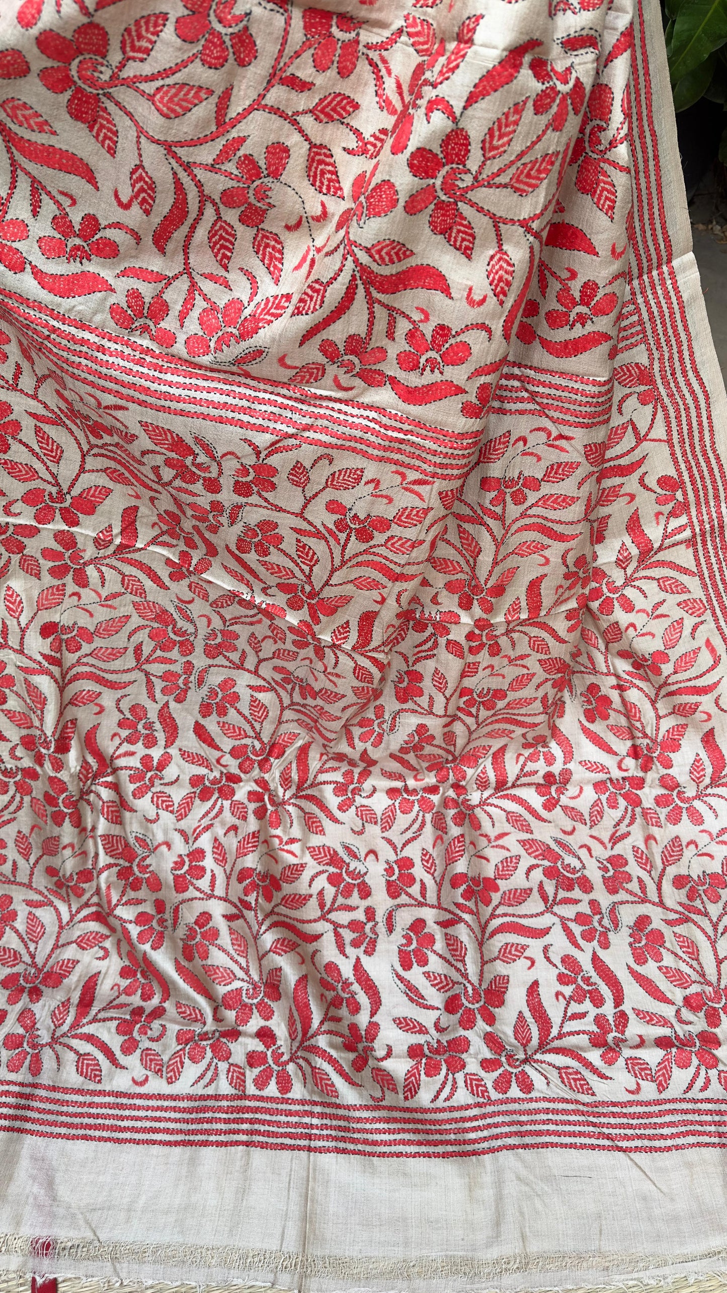 Hand embroidered kantha work sarees