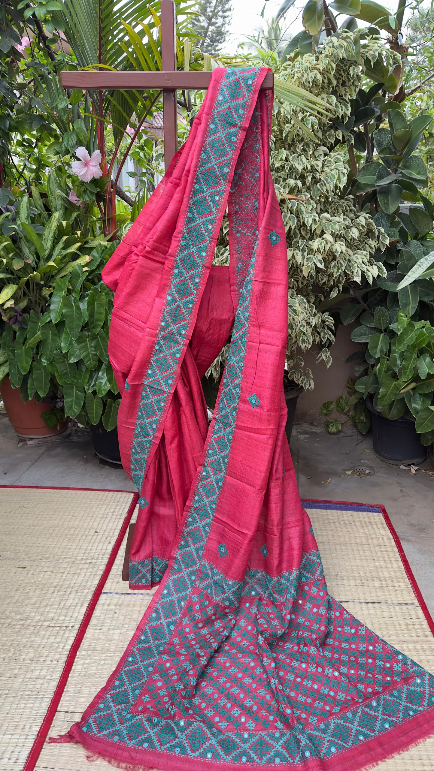 Kutch work on Tussar Sarees