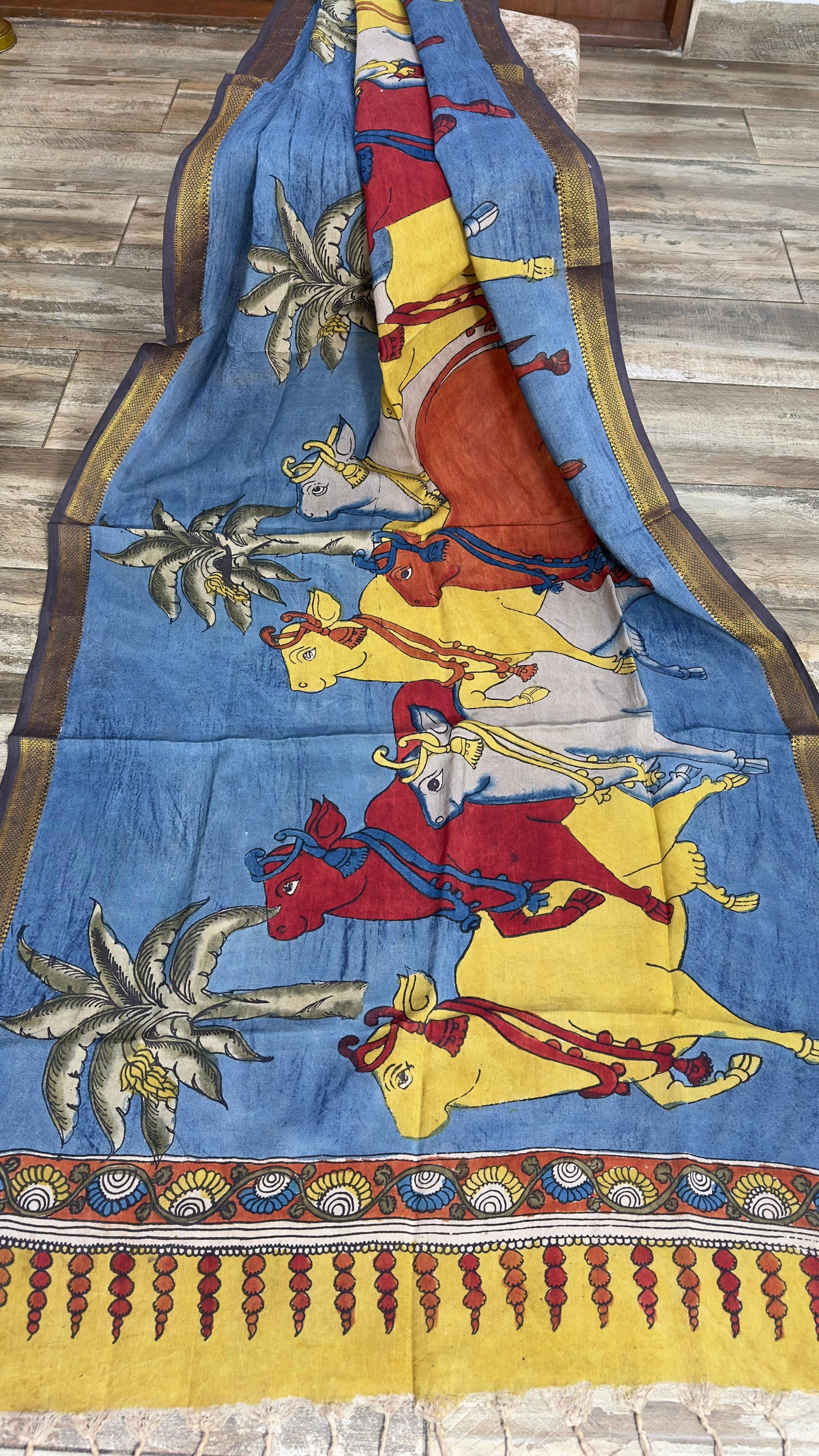 Bangalore Silk Penkalamkari Dupatta