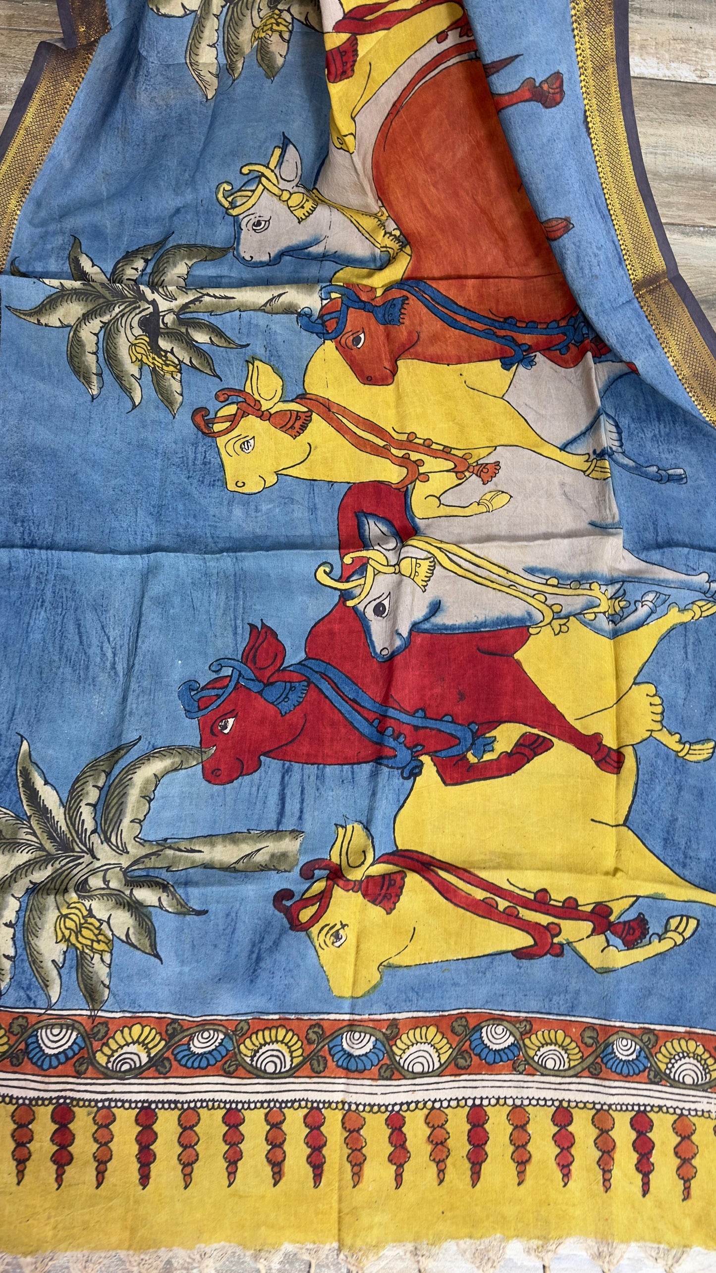 Bangalore Silk Penkalamkari Dupatta