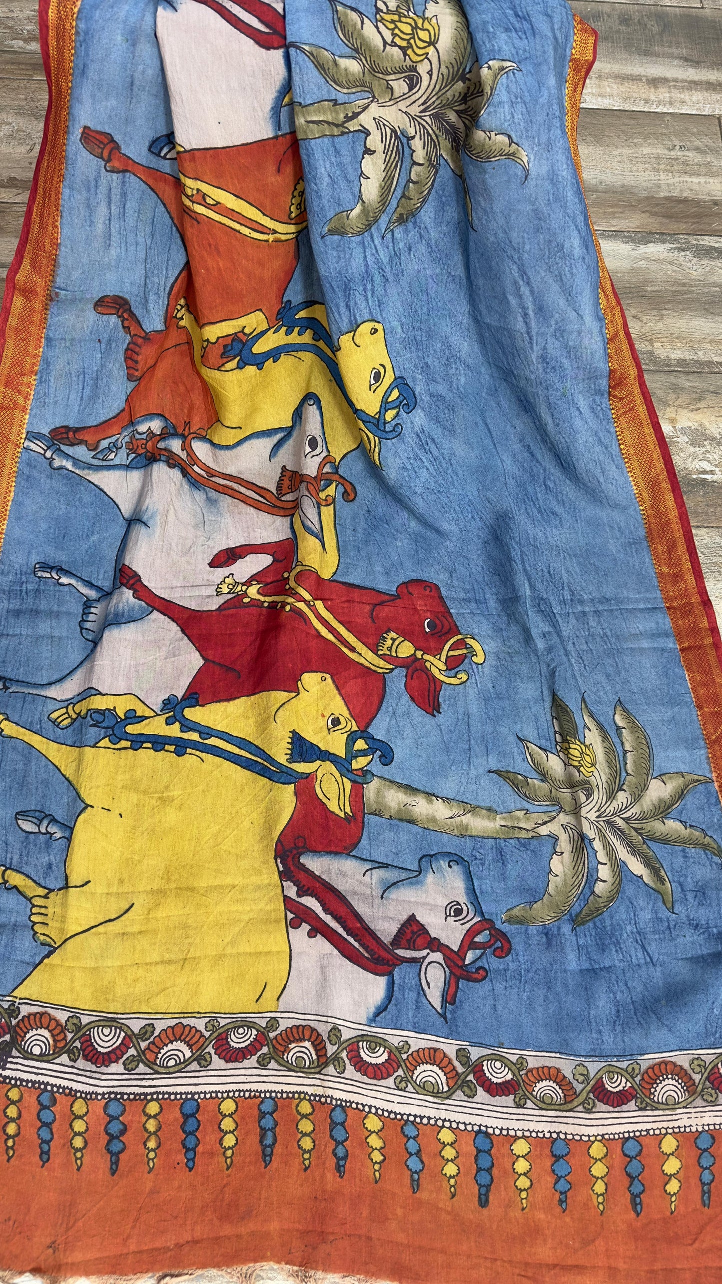 Bangalore Silk Penkalamkari Dupatta