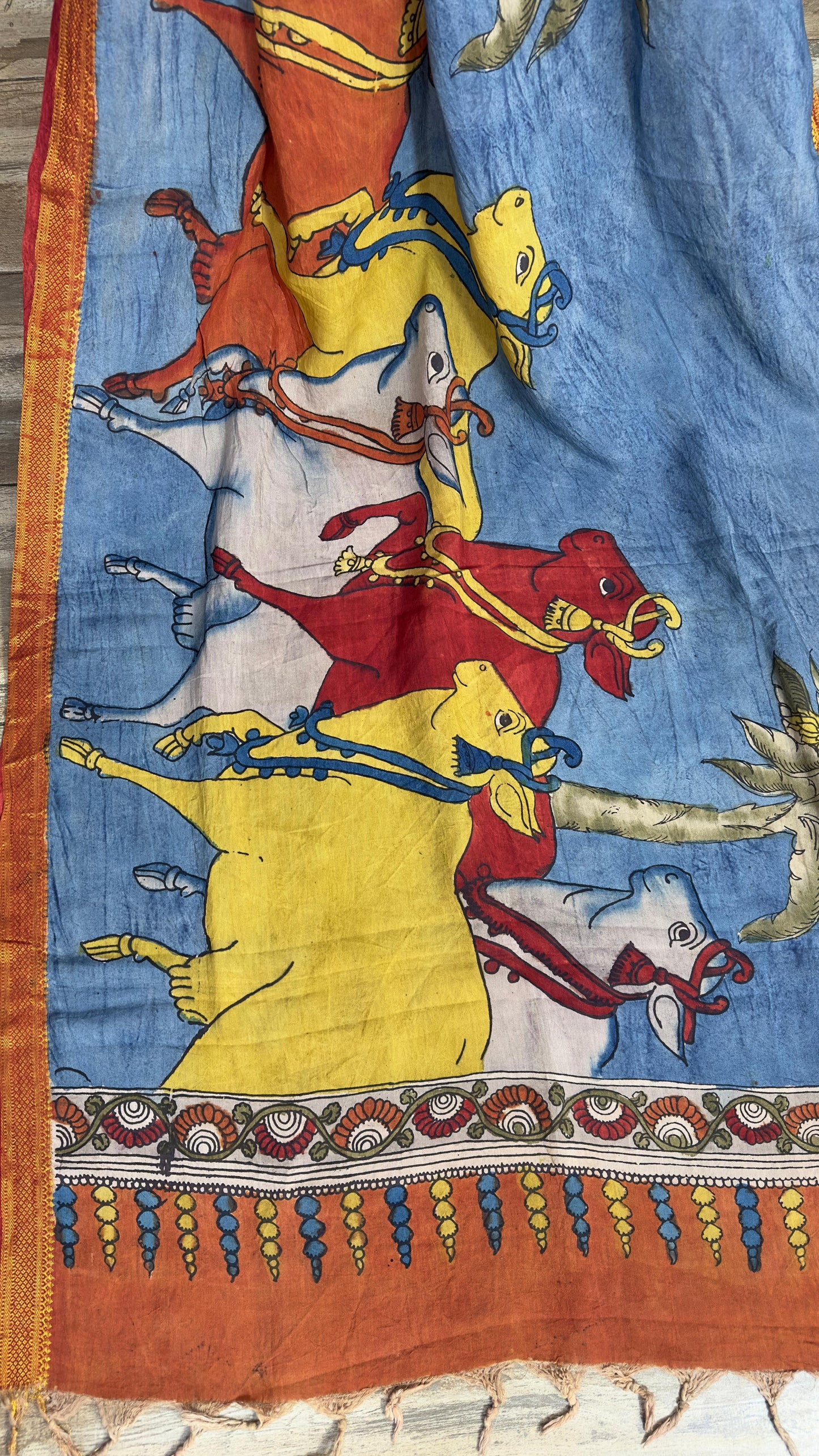 Bangalore Silk Penkalamkari Dupatta