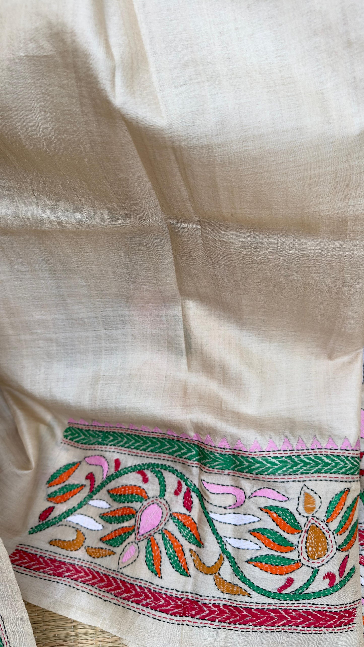 Hand embroidered kantha work sarees