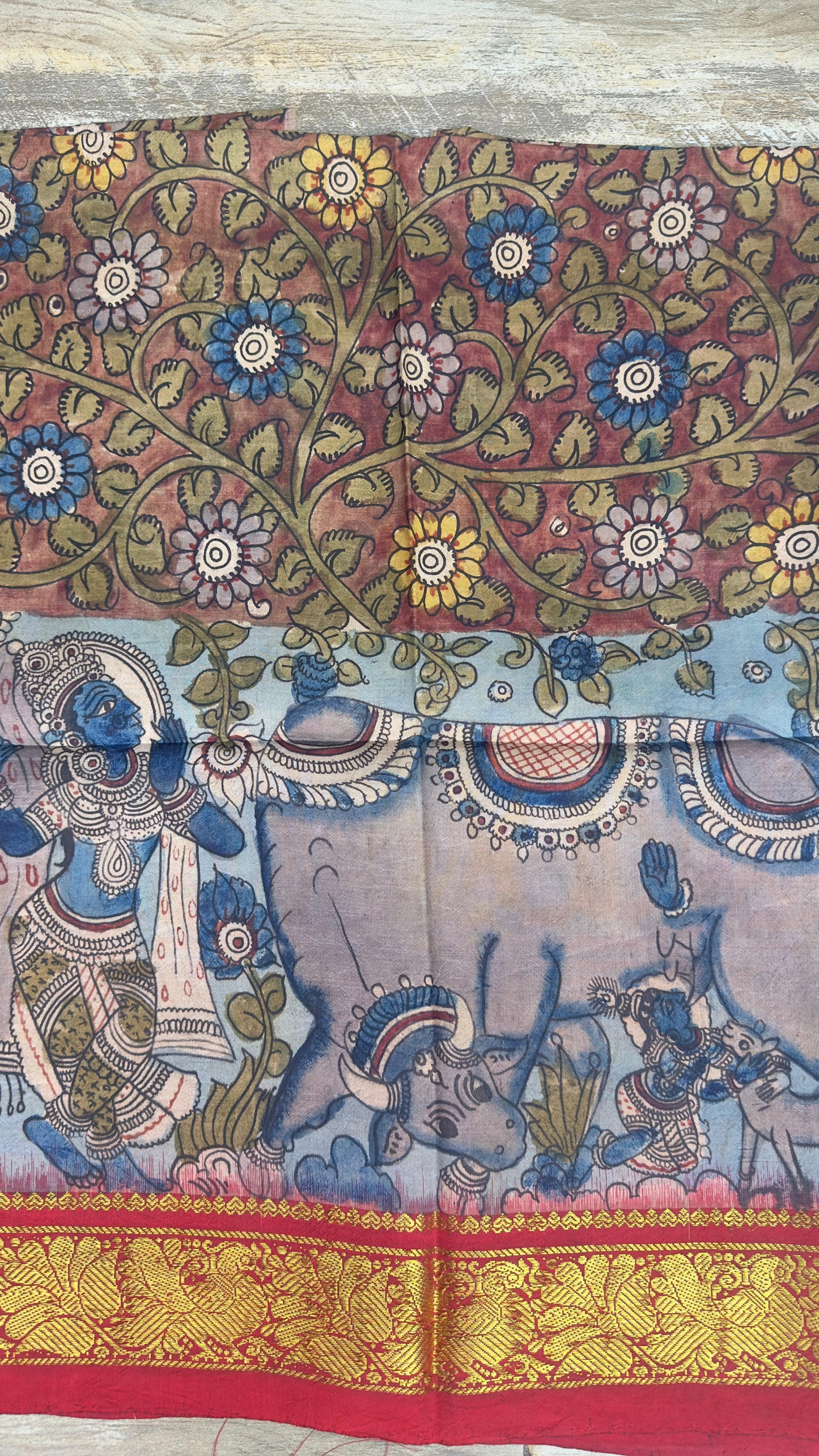 Miniature Penkalamkari Kanchipattu Blouse