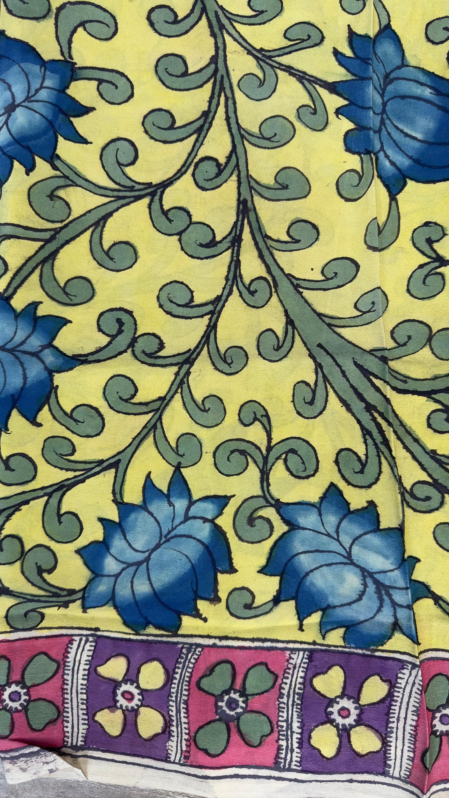 Penkalamkari pure silk blouse material