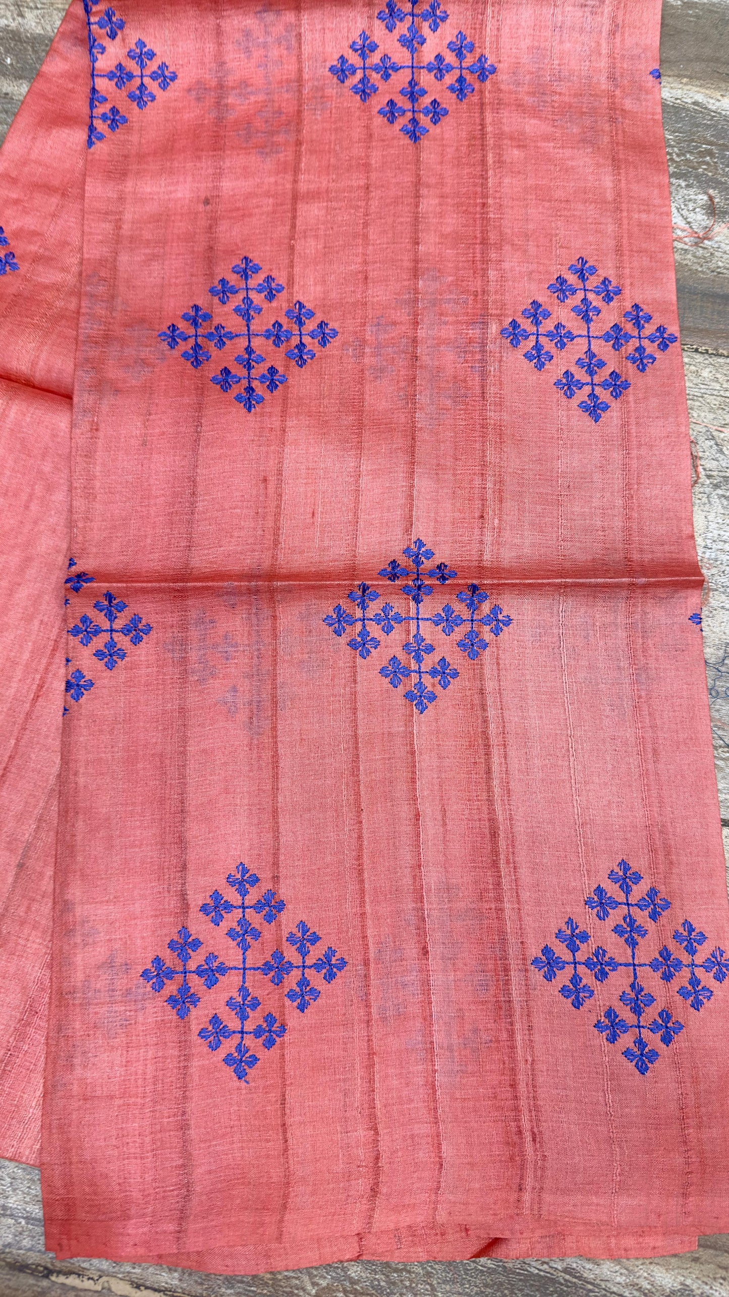 Pure silk tussar embroidered blouse