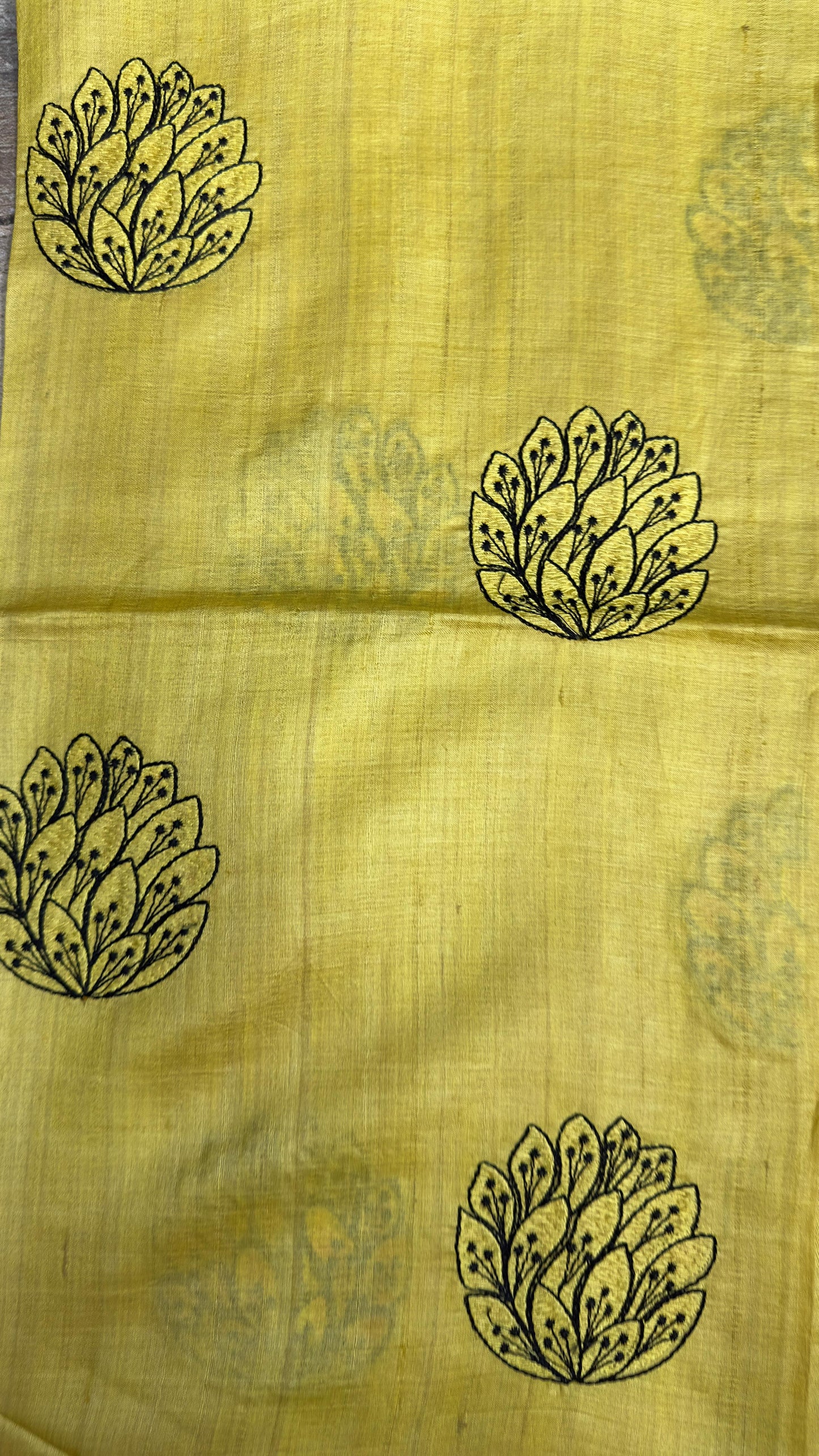 Pure silk tussar embroidered blouse