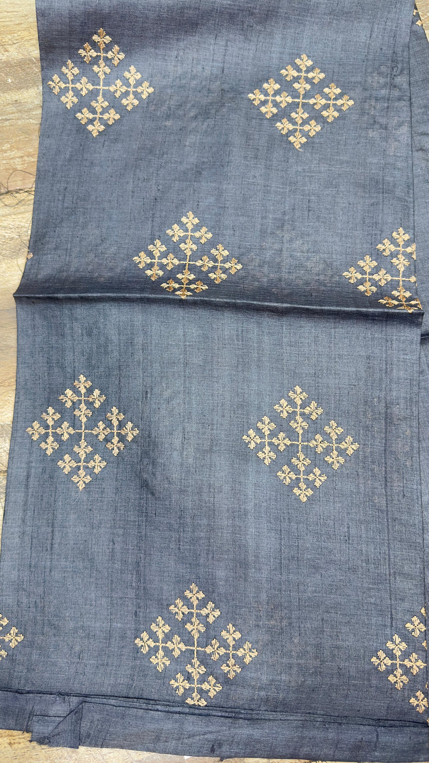 Pure silk tussar embroidered blouse