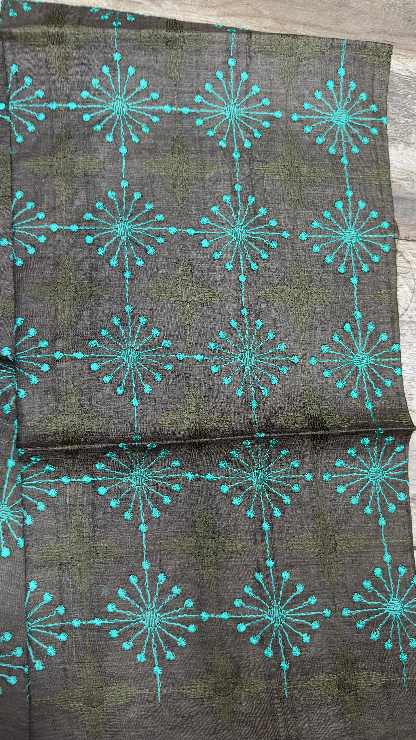 Pure silk tussar embroidered blouse