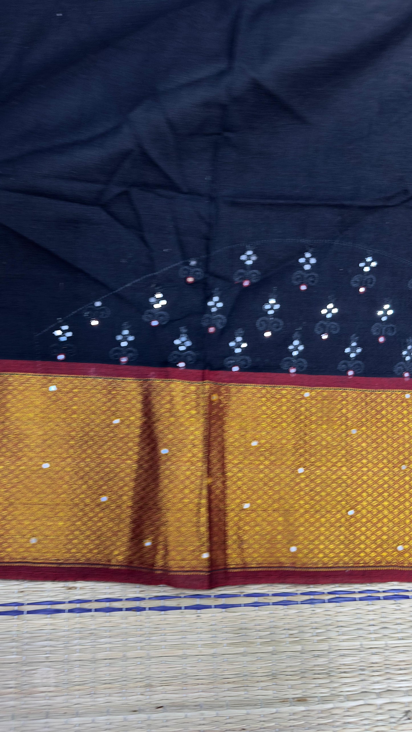 Handwoven blouses with hand embroidered mirror work