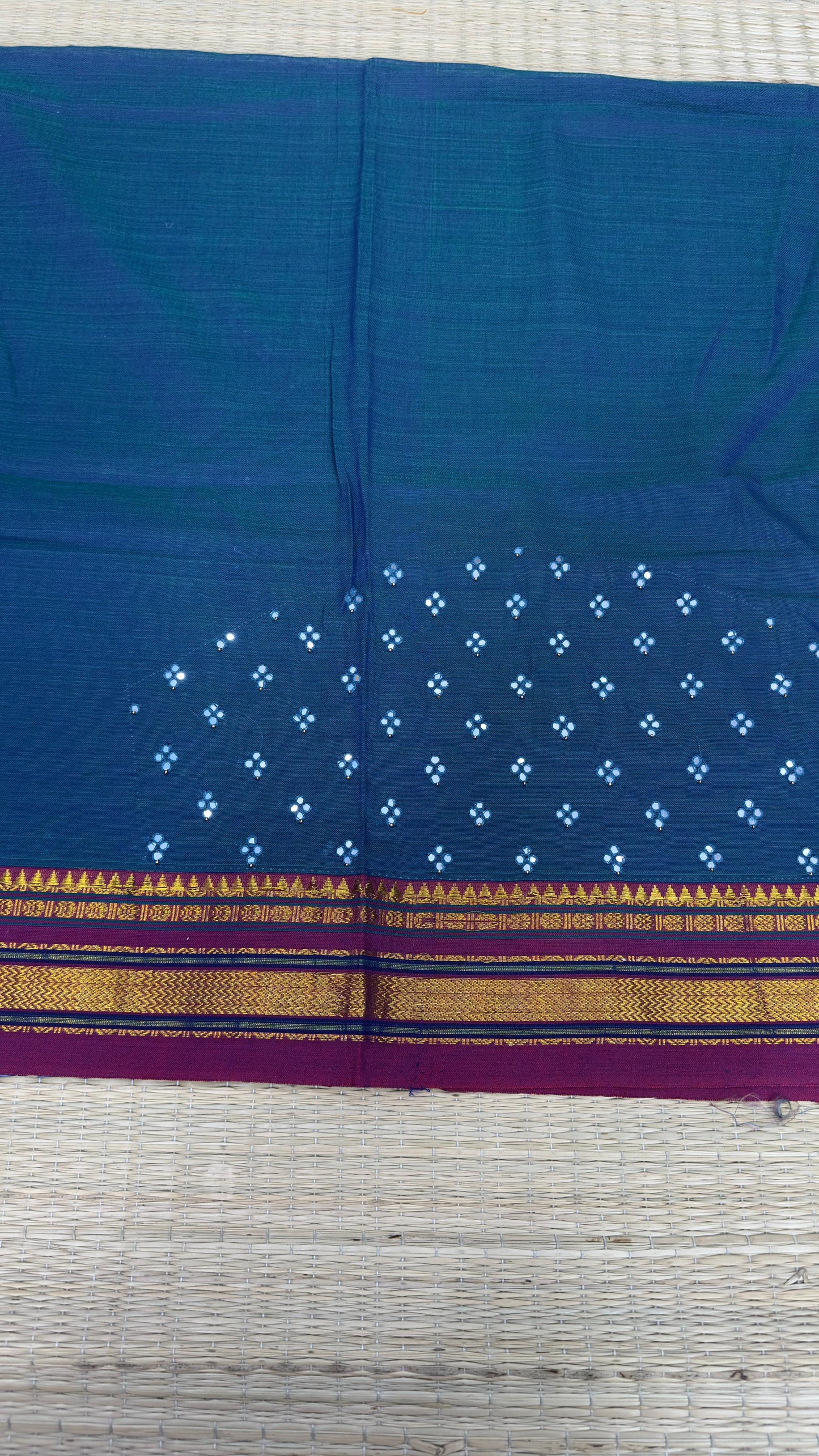 Handwoven blouses with hand embroidered mirror work