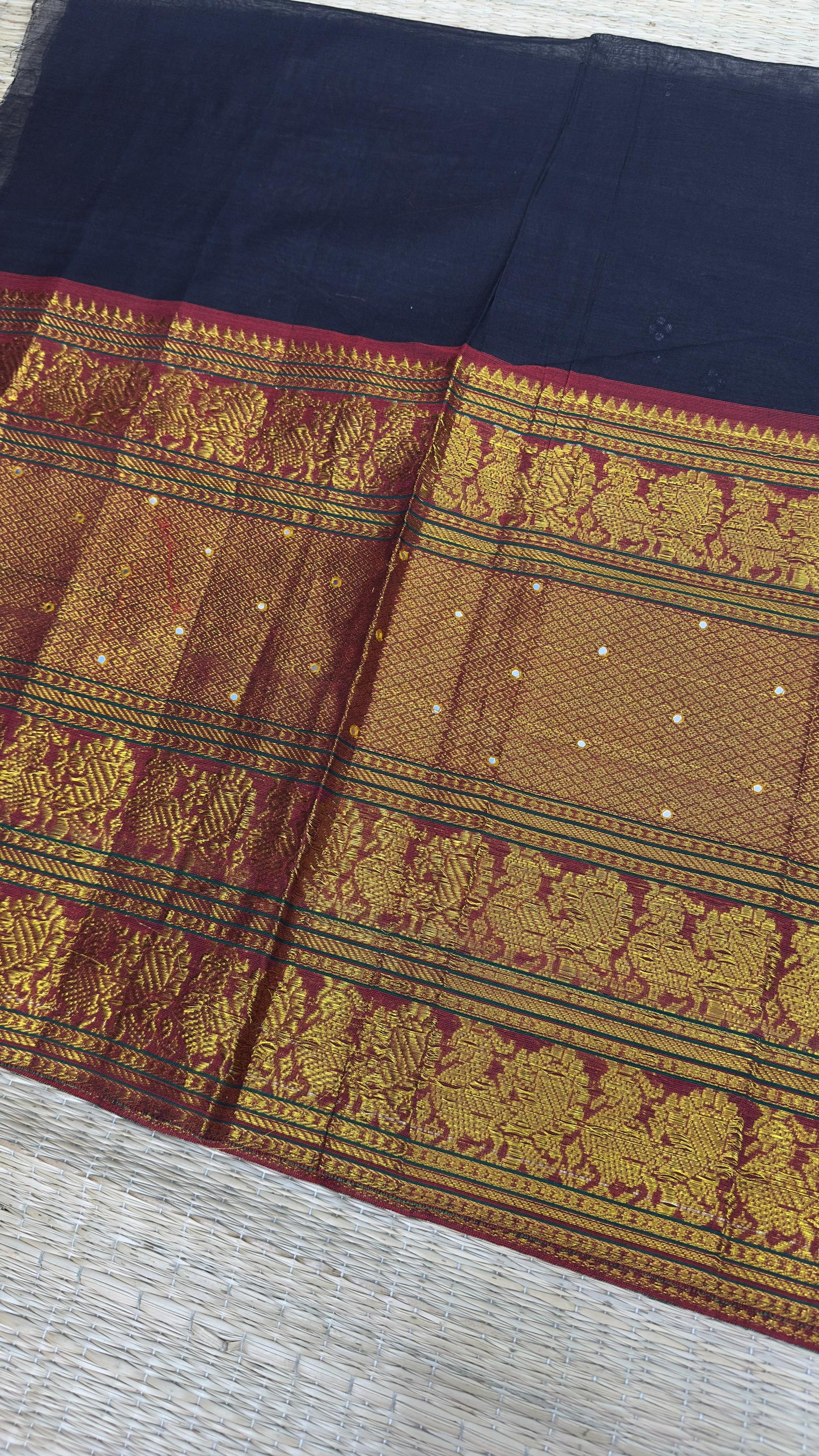 Handwoven blouses with hand embroidered mirror work