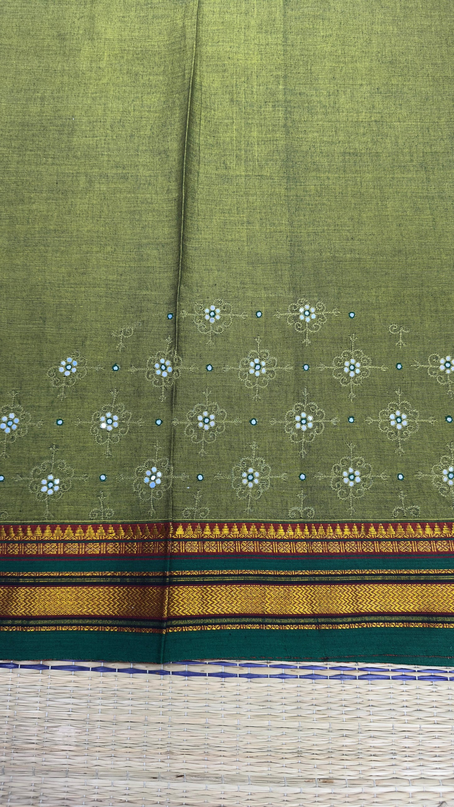 Handwoven blouses with hand embroidered mirror work