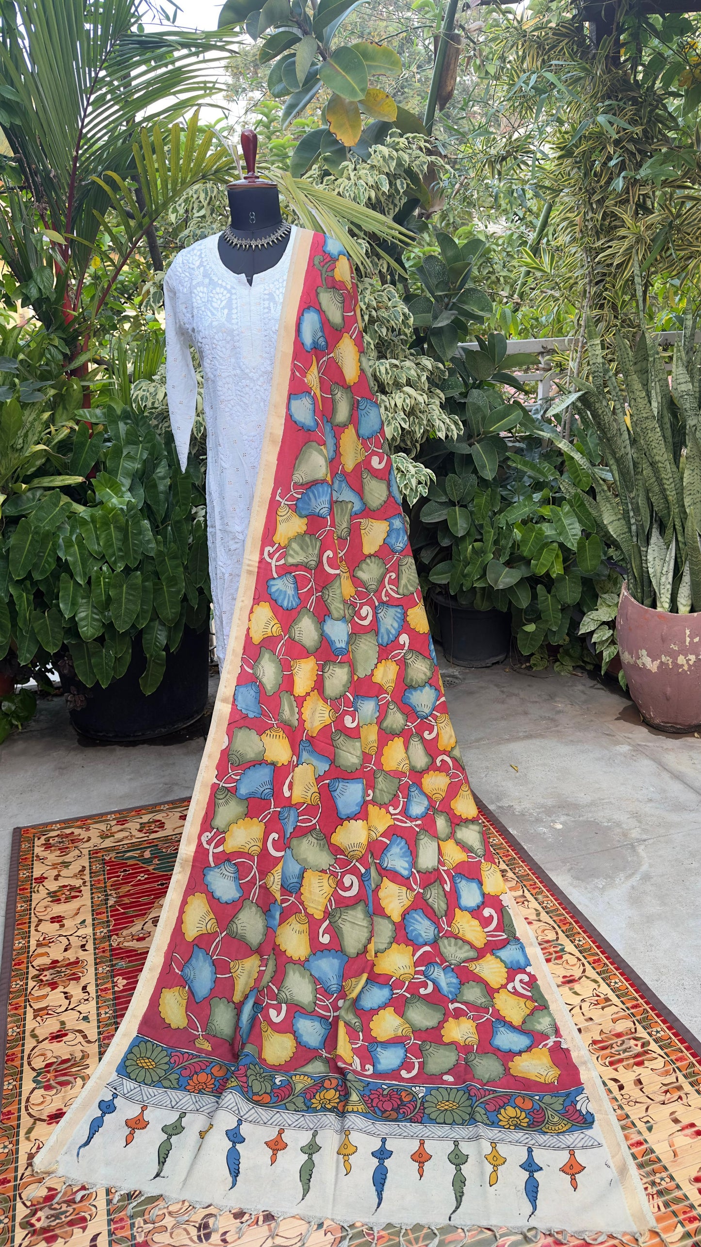 Bangalore Silk Penkalamkari Dupatta