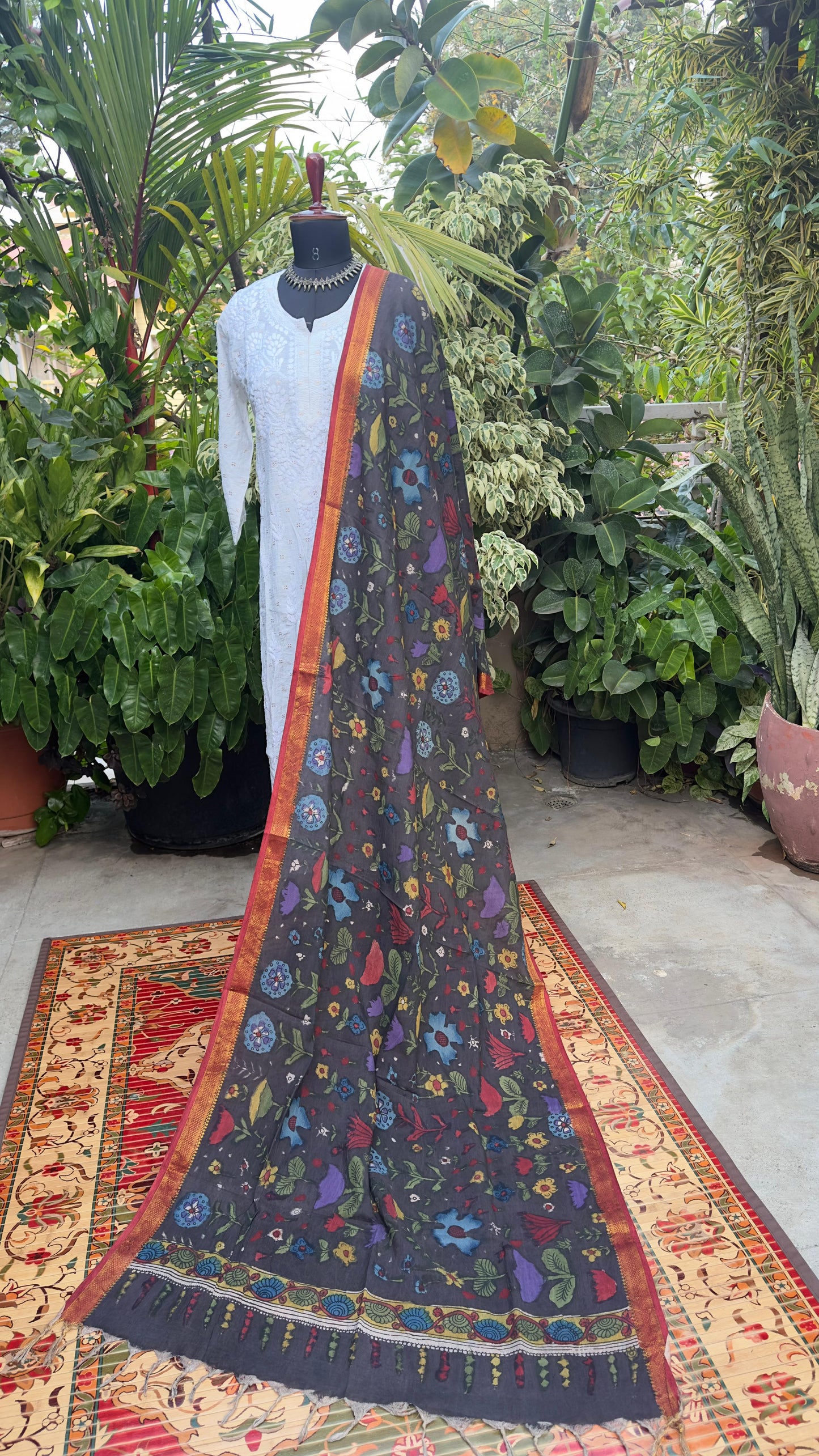 Bangalore Silk Penkalamkari Dupatta