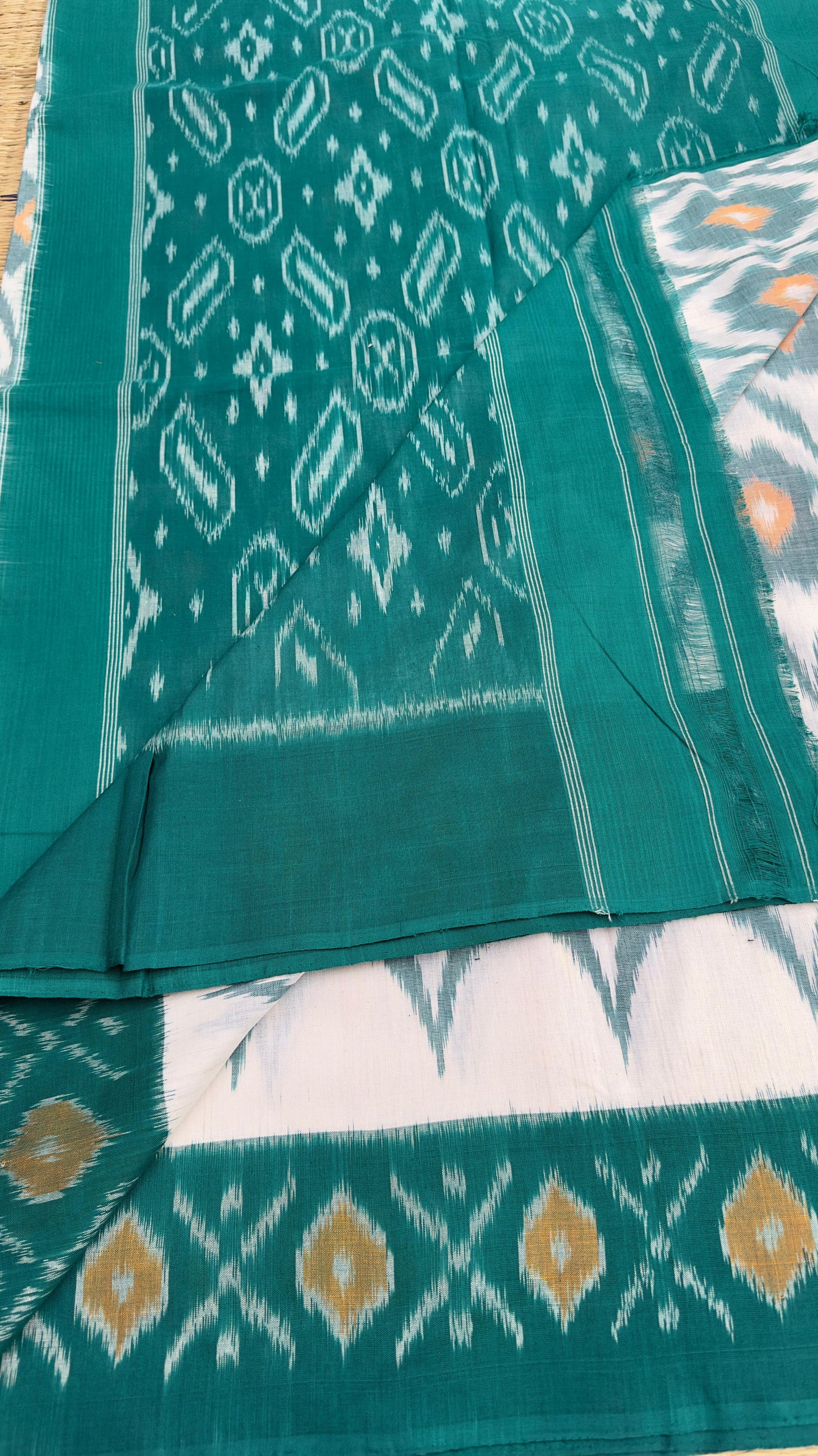 Ikkat cotton sarees with our exclusive semi stitched blouses