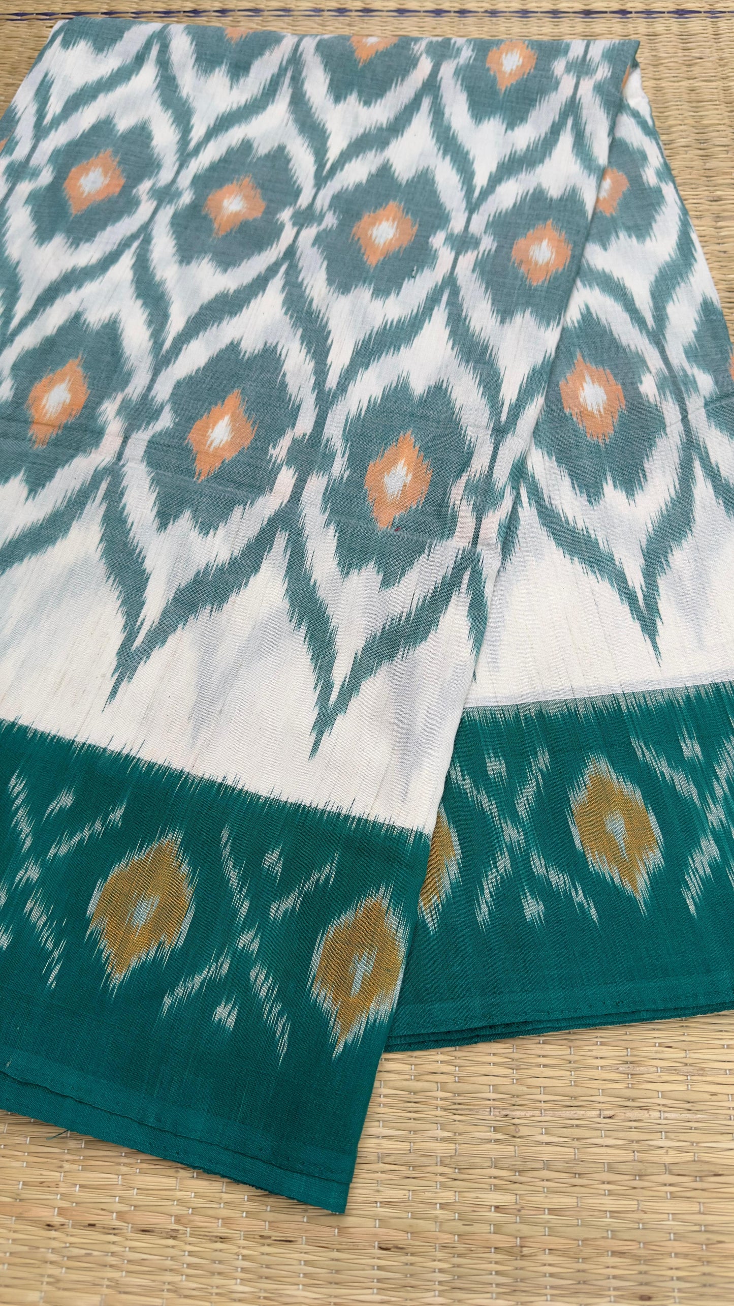 Ikkat cotton sarees with our exclusive semi stitched blouses