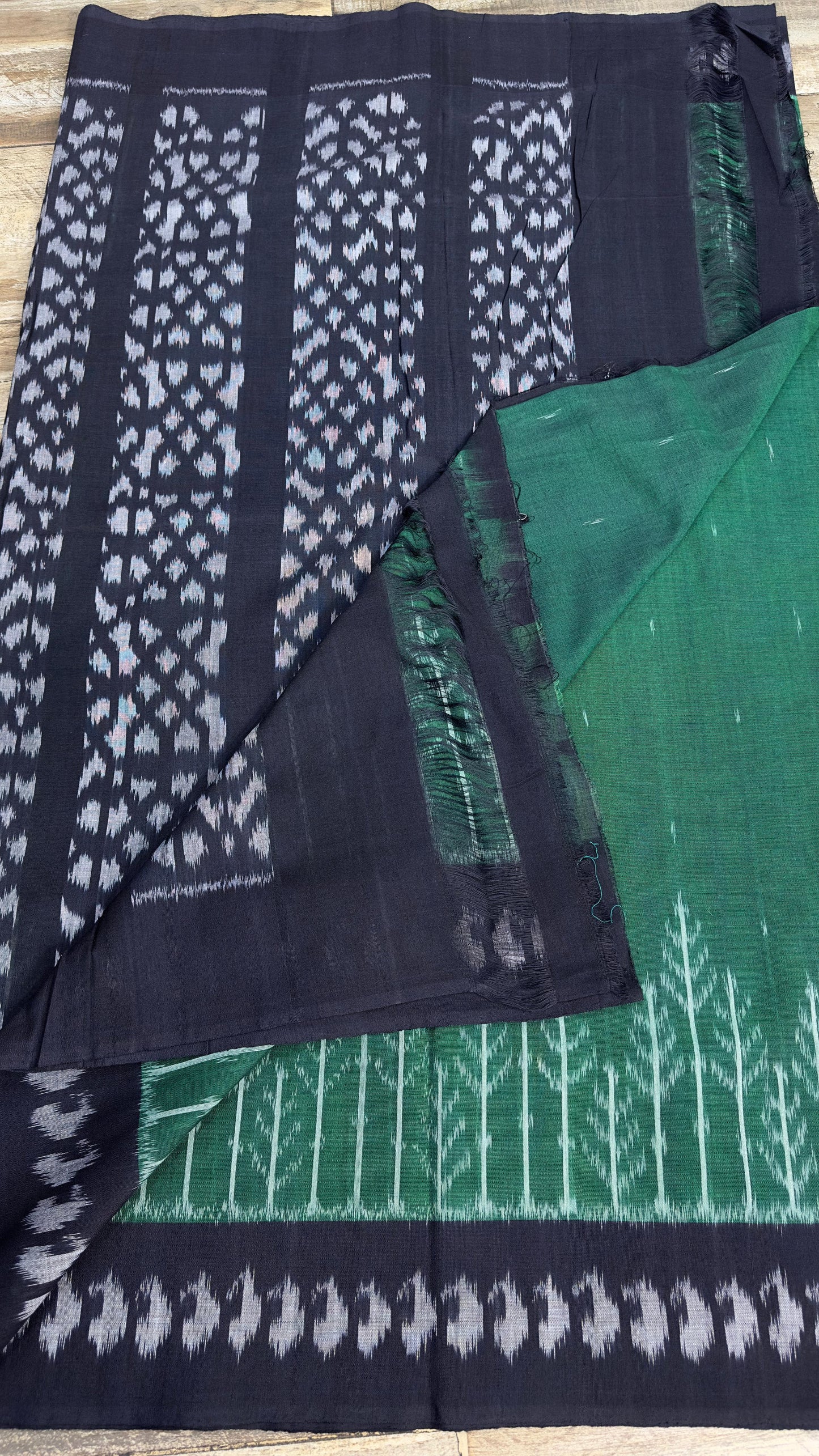 Ikkat cotton sarees with our exclusive semi stitched blouses