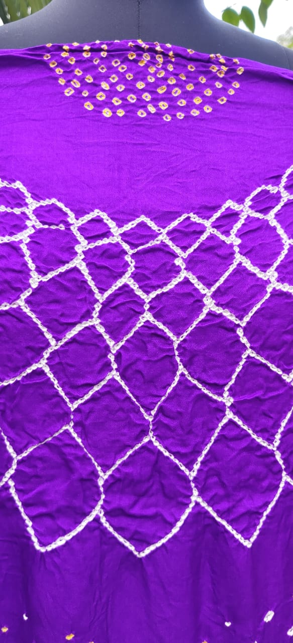 Gajji silk hand knotted bandhej Kurta / Kaftan