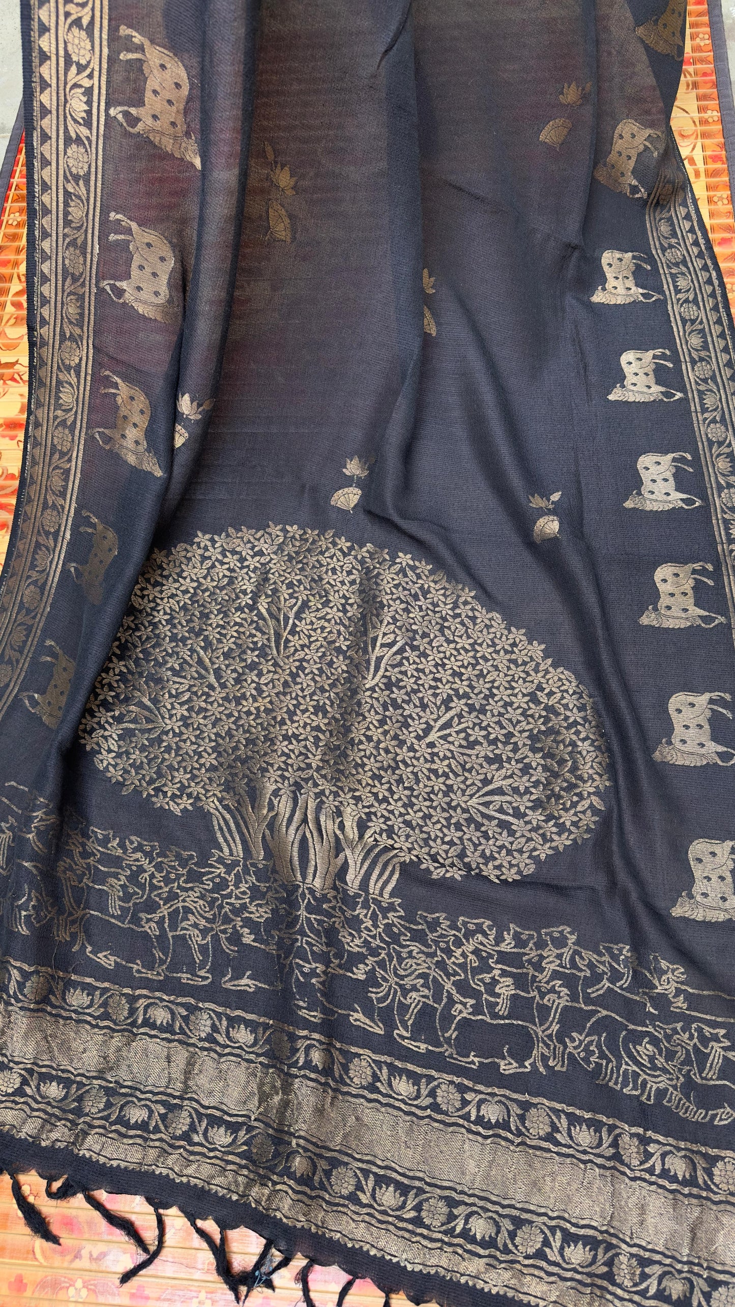 Chanderi bandhini kurta with Munga Benaras dupatta