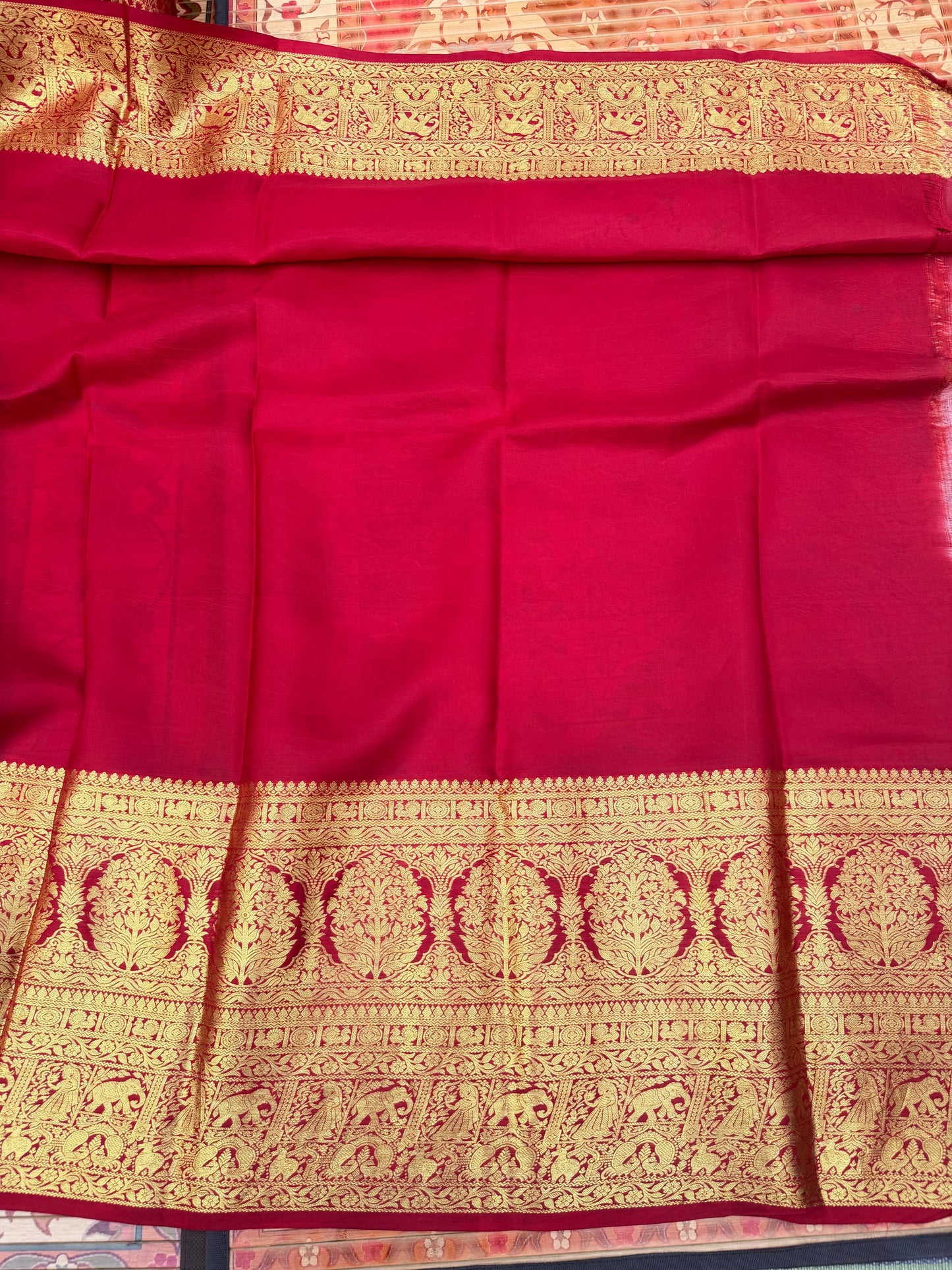 Kanchipattu penkalamkari saree
