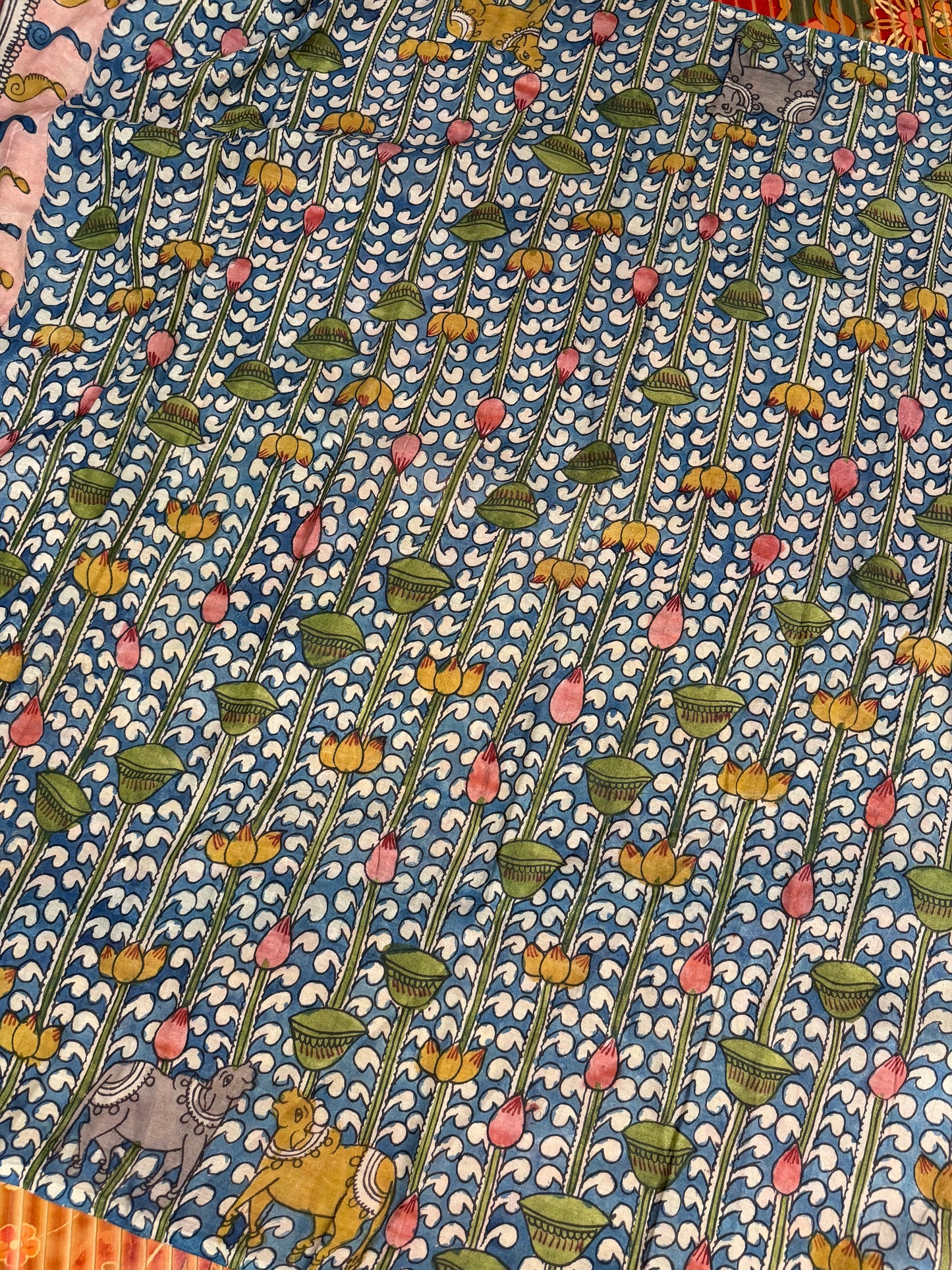 Silkcotton penkalamkari saree