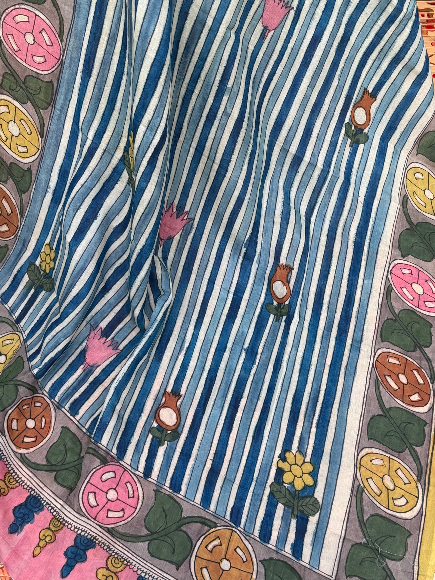 Silkcotton Penkalamkari Dupattas.