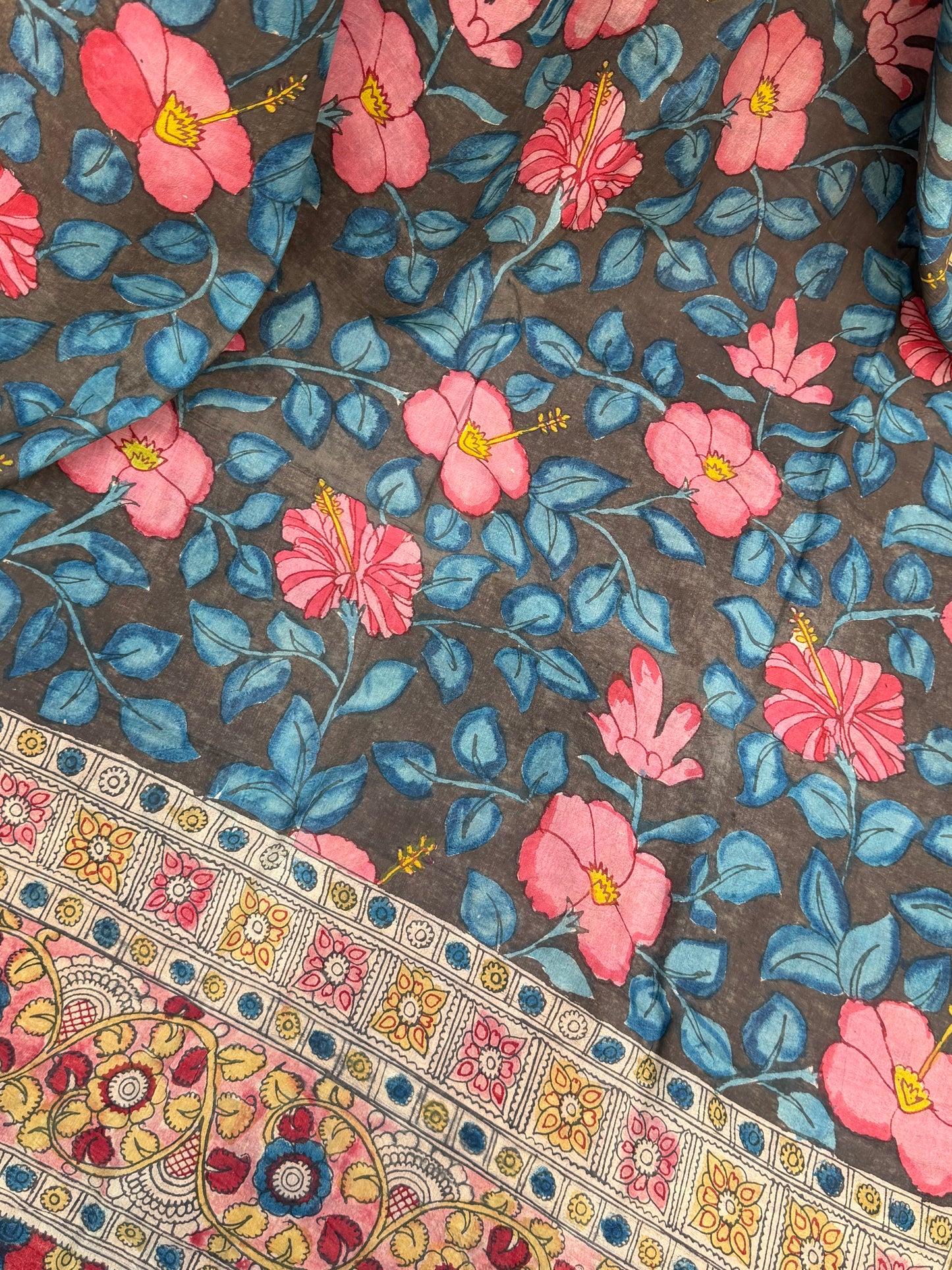 Silkcotton Penkalamkari Dupattas.