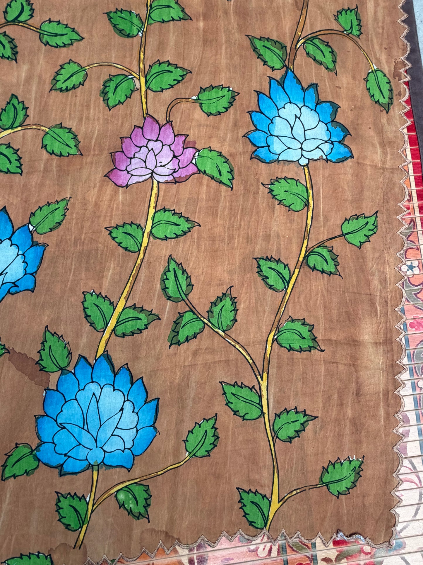 Silkcotton Penkalamkari Dupattas.