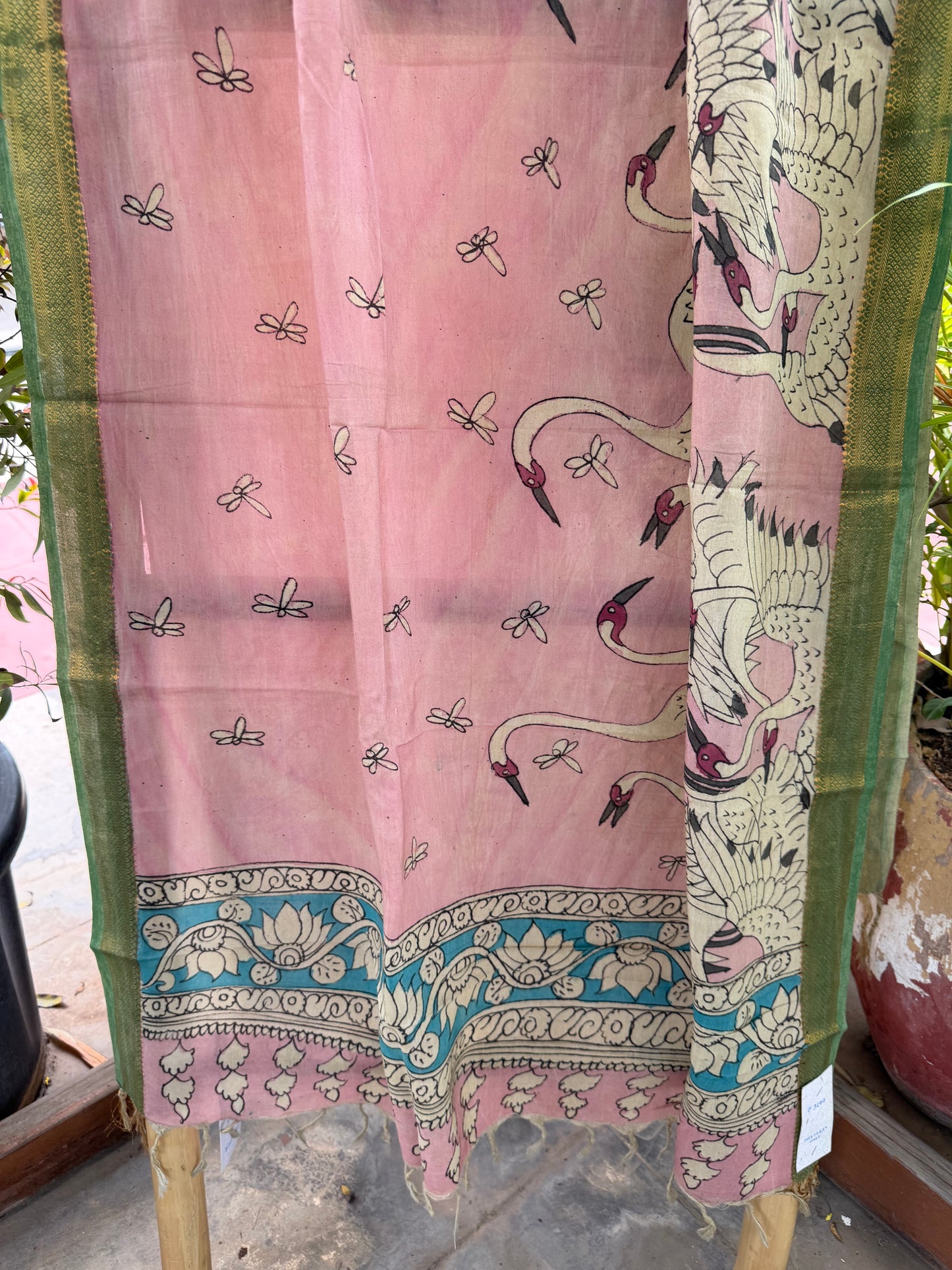 Bangalore silk penkalamkari dupatta