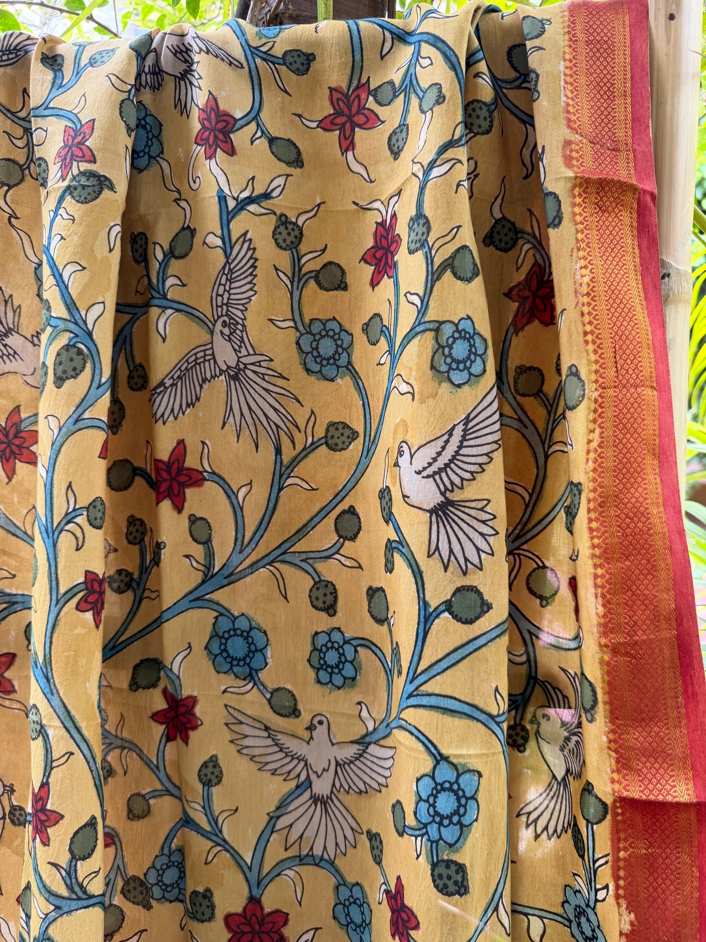 Bangalore silk penkalamkari dupatta