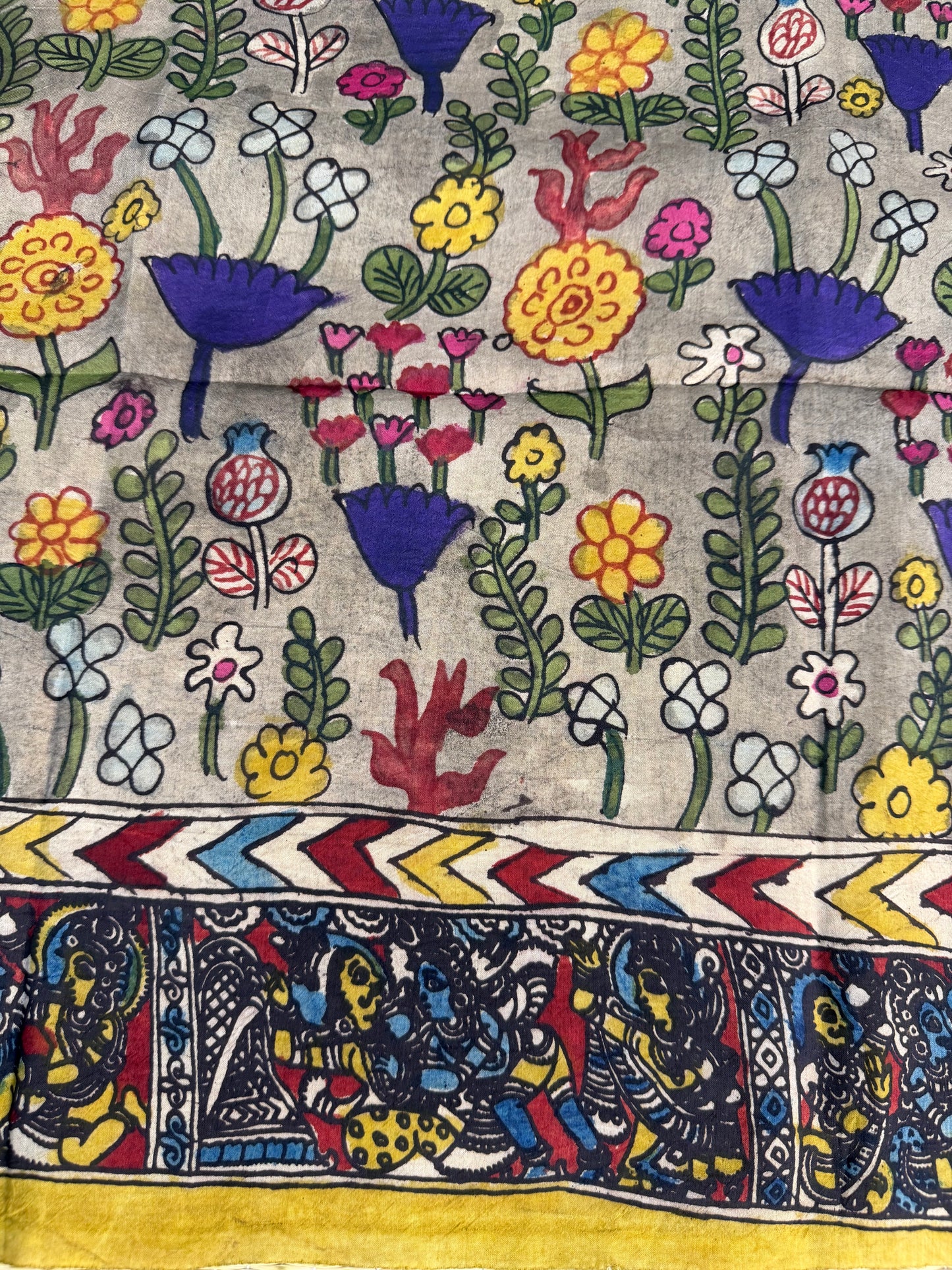 Penkalamkari silkcotton blouse material