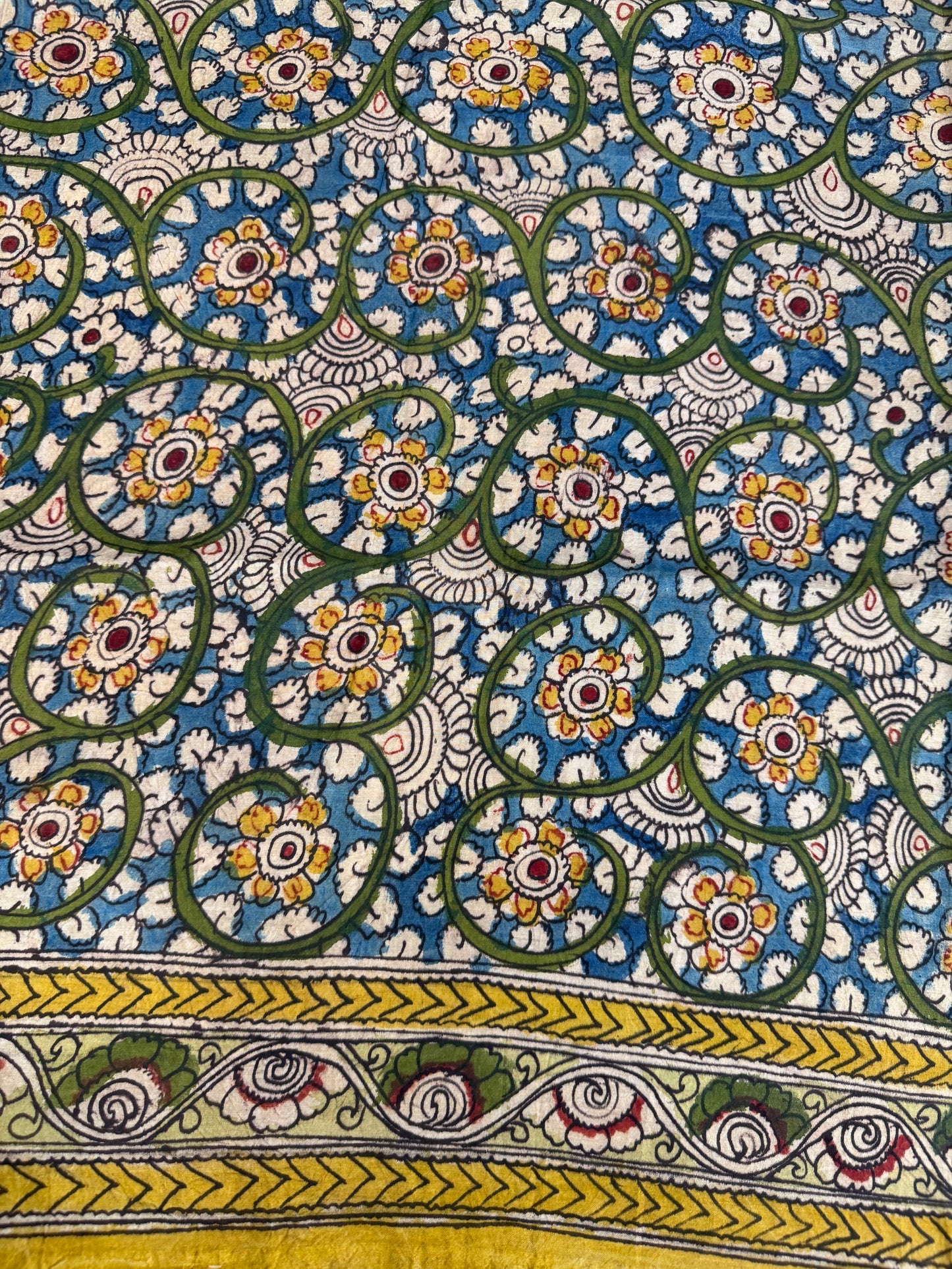 Silkcotton penkalamkari blouse material