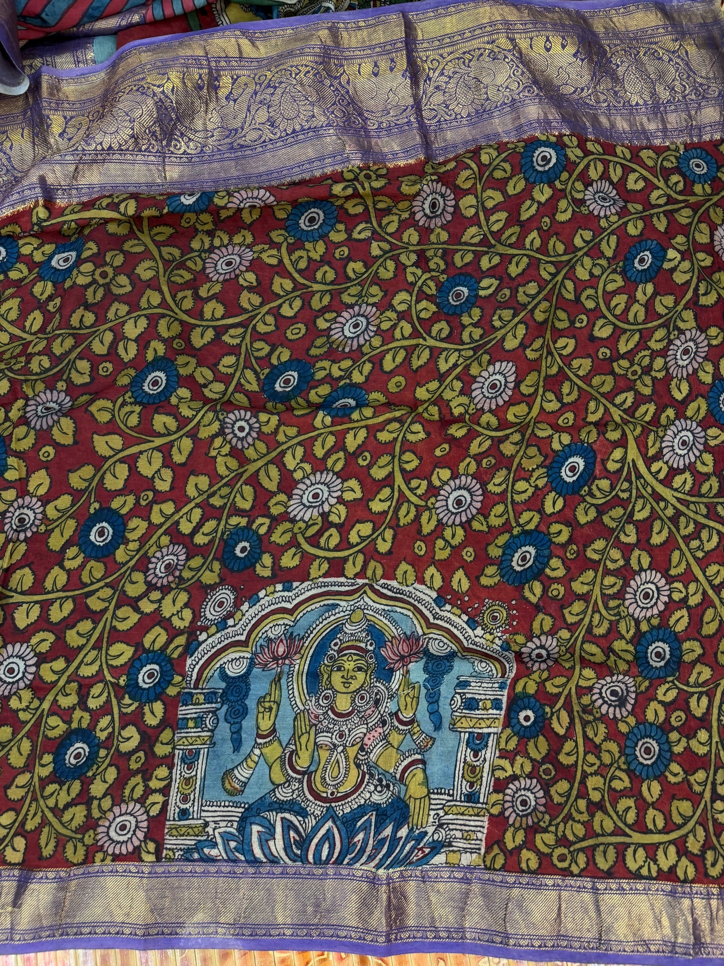 Silkcotton Penkalamkari Saree